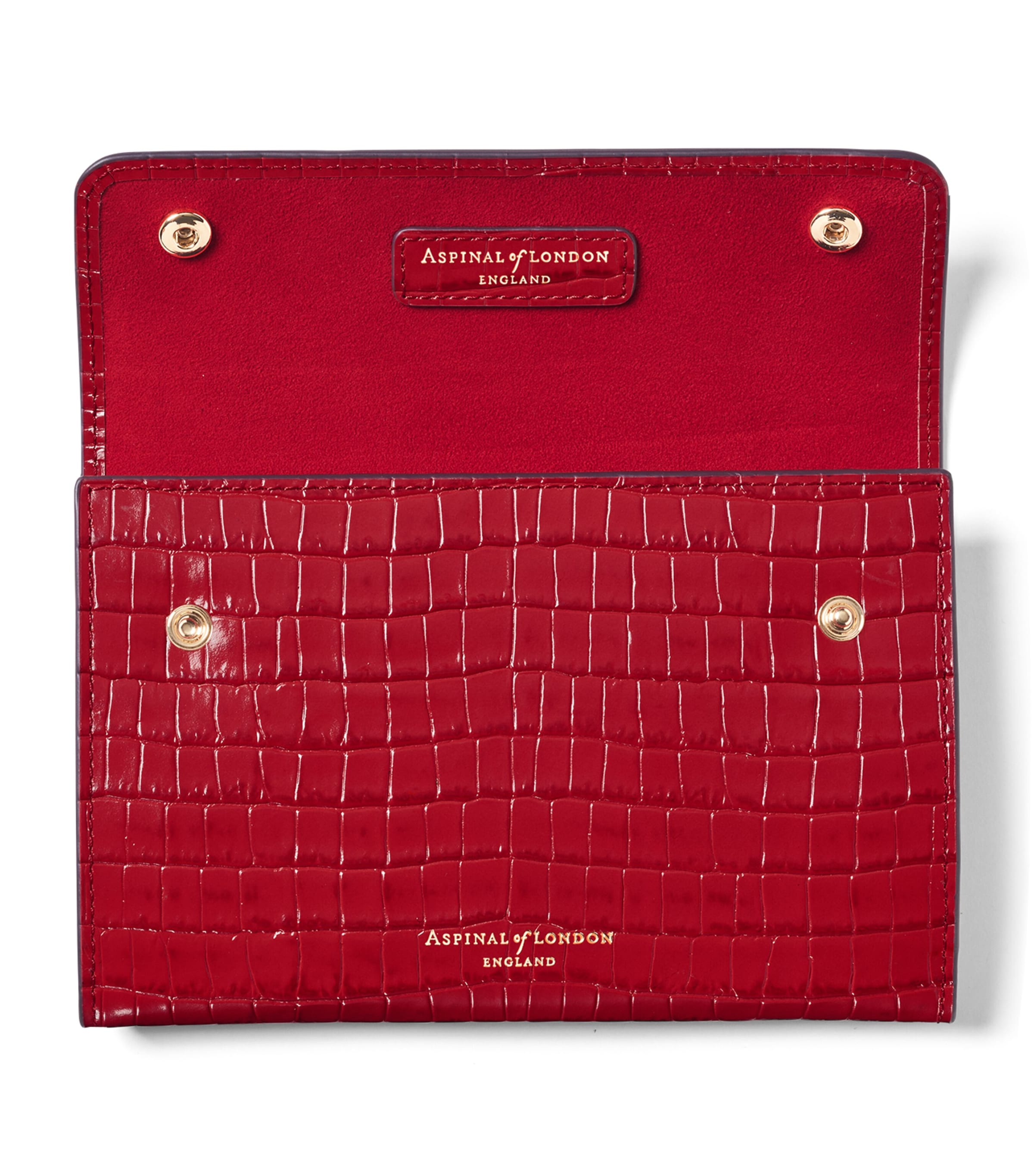 Aspinal Of London Leather Jewellery Roll Red Image 3