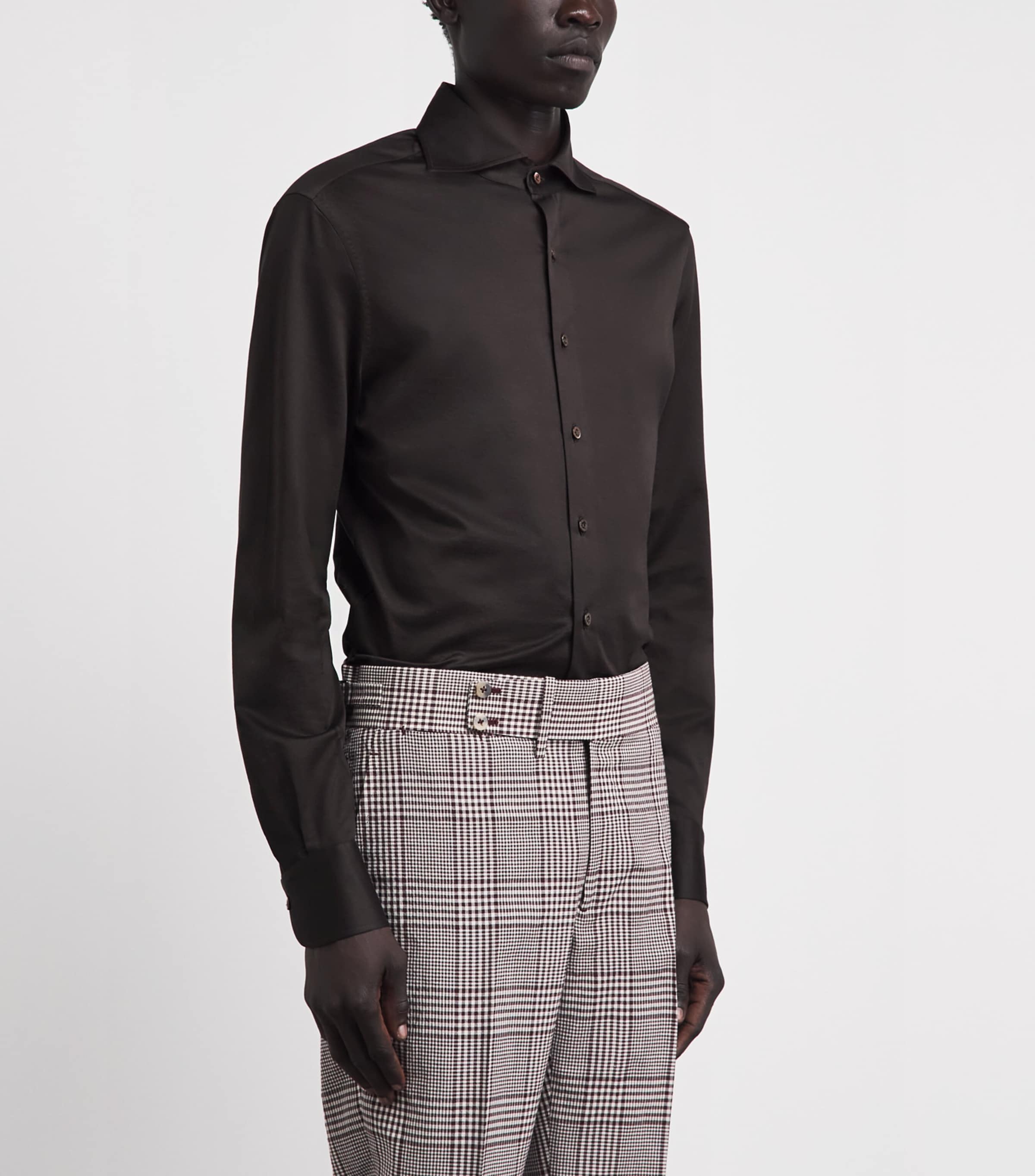 Isaia Mens Cotton Jersey Shirt Image 4
