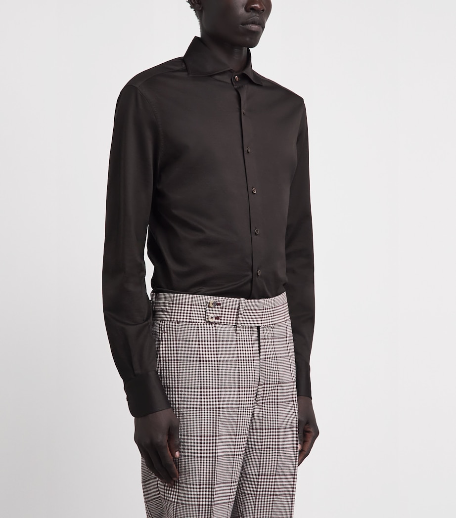 Isaia Mens Cotton Jersey Shirt Image 4