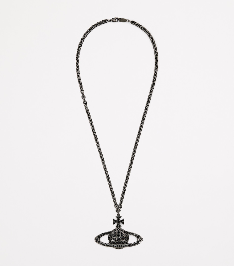 Vivienne Westwood Embellished Bas Relief Necklace Ruthenium Jet Image 3