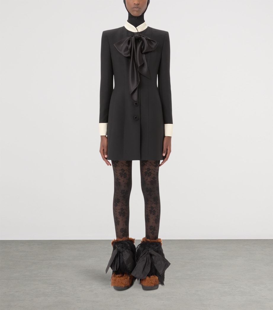 Wool-Silk Crepe Mini Shirt Dress CFD Image 4