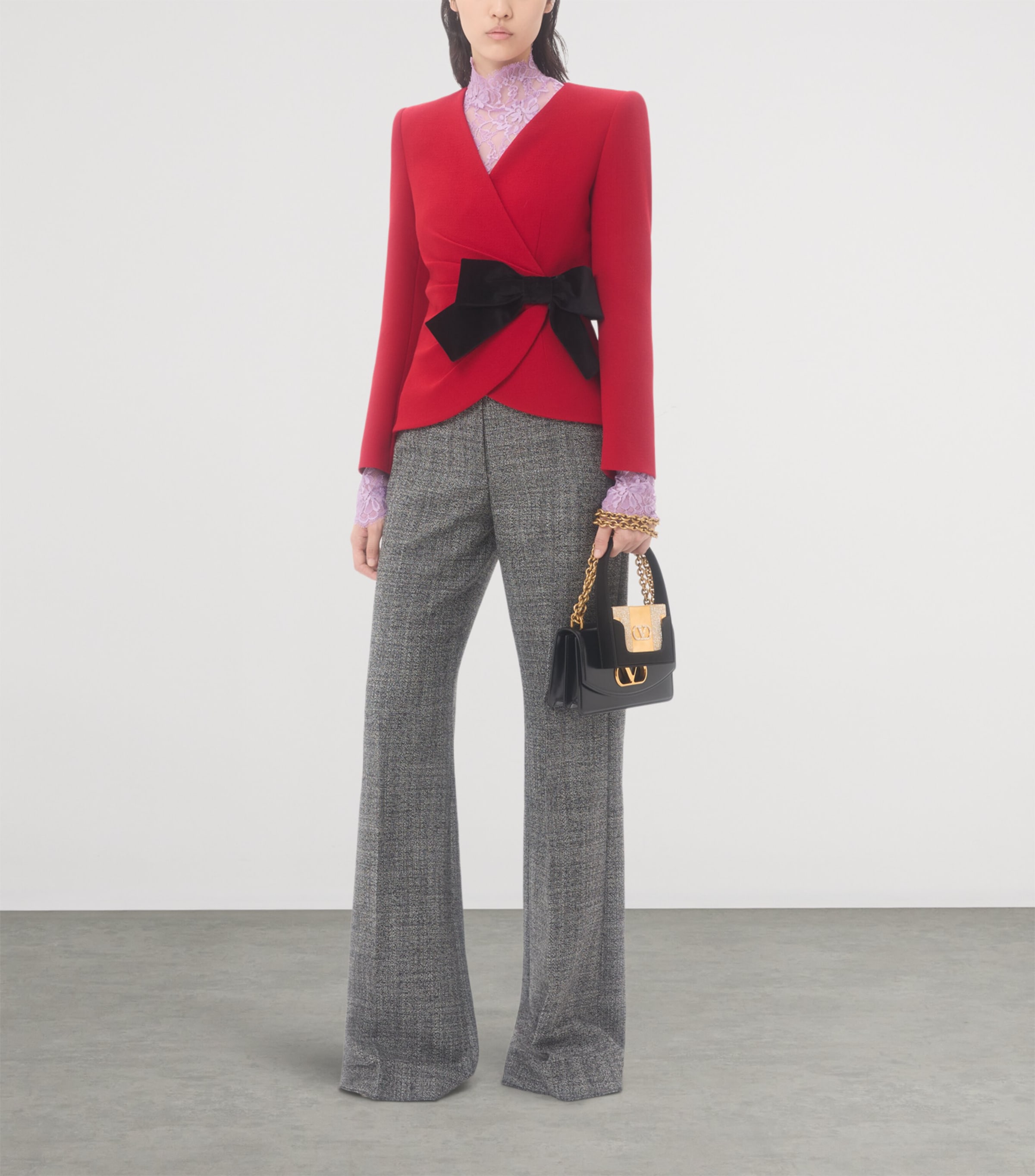 Virgin Wool Wide-Leg Trousers A01 Image 5