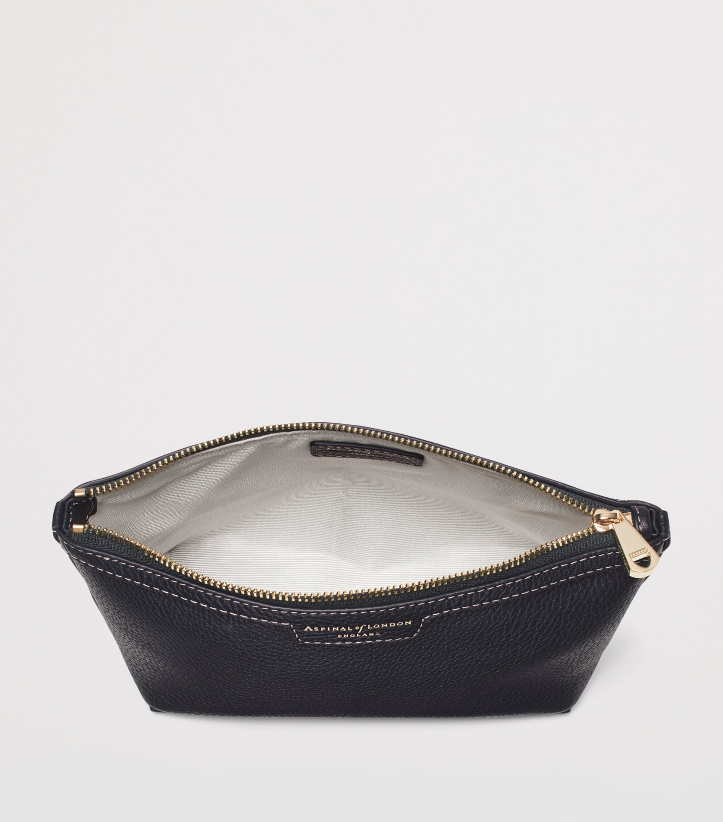 Aspinal Of London Leather Hudson Cosmetics Bag Navy Image 4
