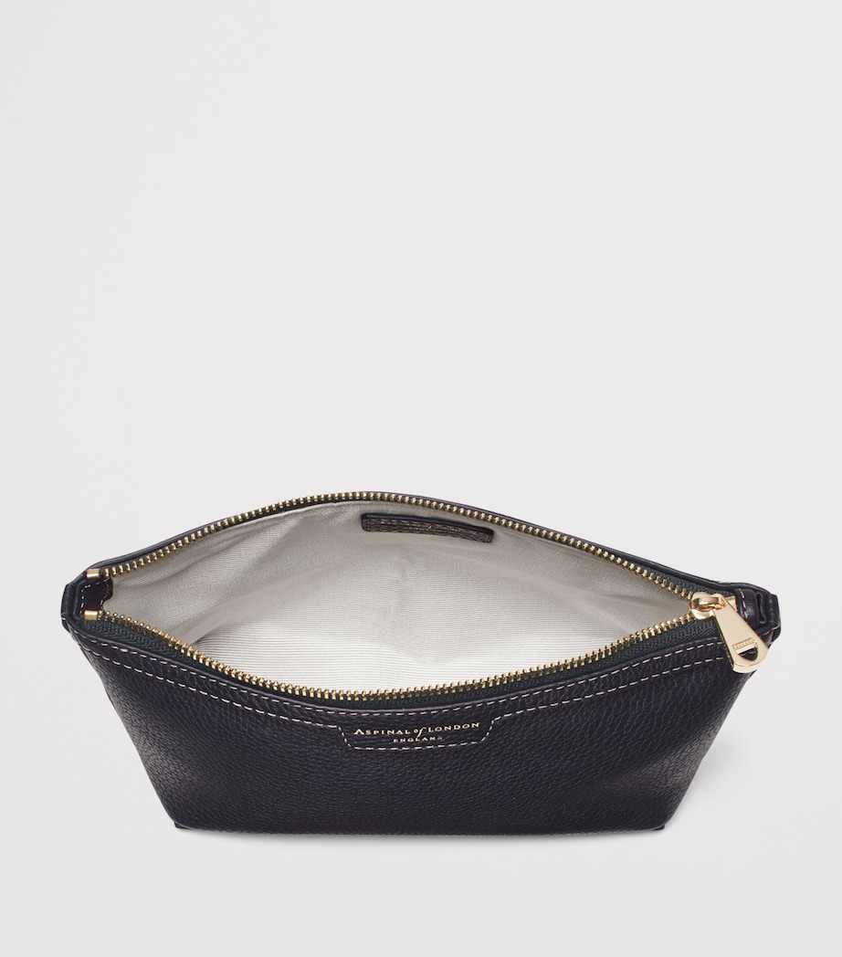 Aspinal Of London Leather Hudson Cosmetics Bag Navy Image 4