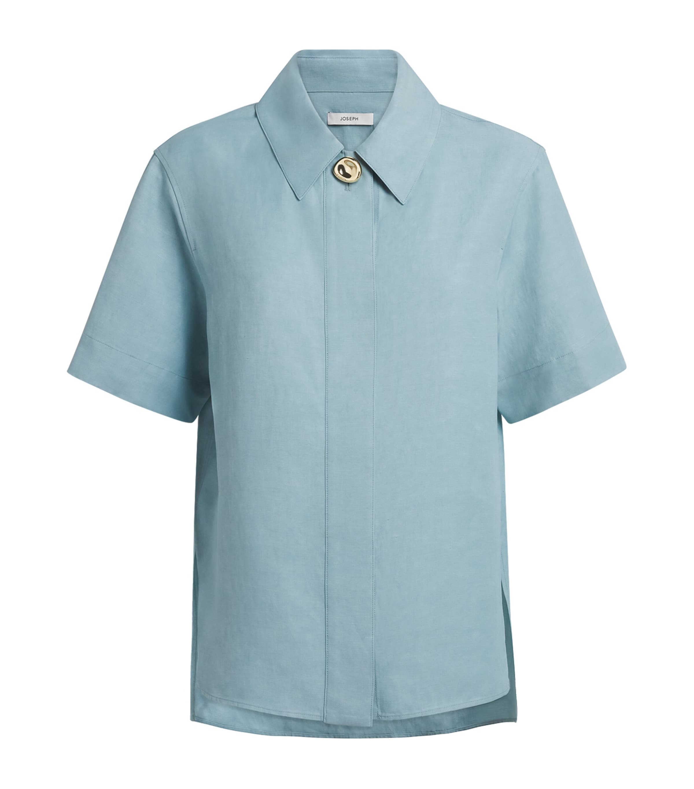 Joseph Womens Short-Sleeve Volu Shirt Chambray Image 1
