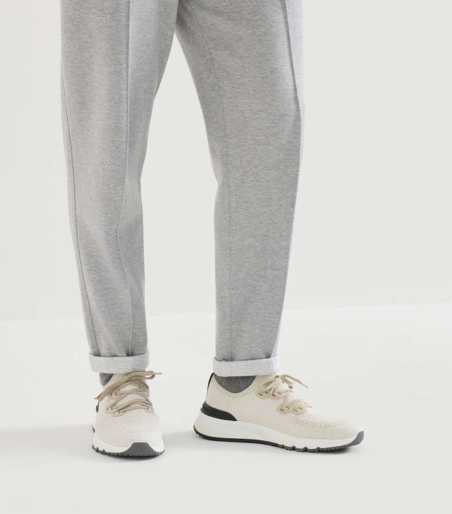 Brunello Cucinelli Cotton-Blend Chiné-Knit Sneakers Image 4
