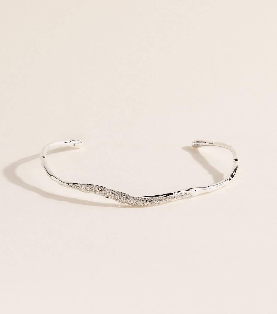 Alexis Bittar Solanales Skinny Collar Necklace Crystals Silver Image 1