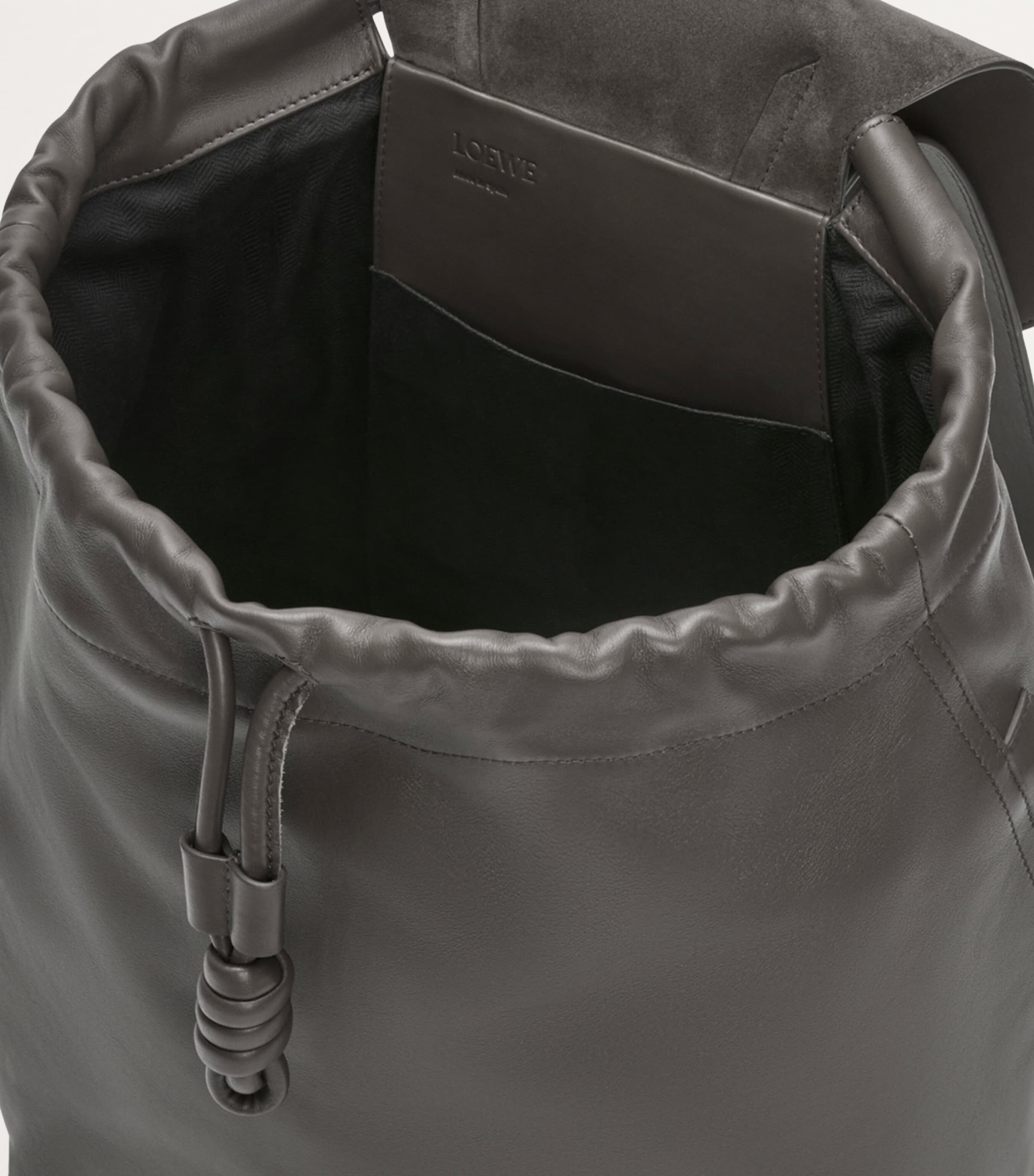 Leather Flamenco Backpack DARK GREY Image 4