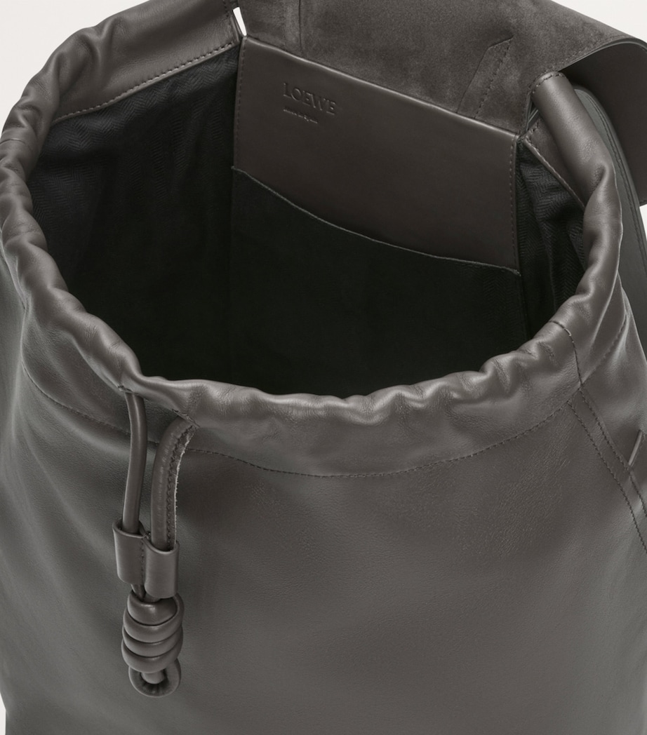 Leather Flamenco Backpack DARK GREY Image 4