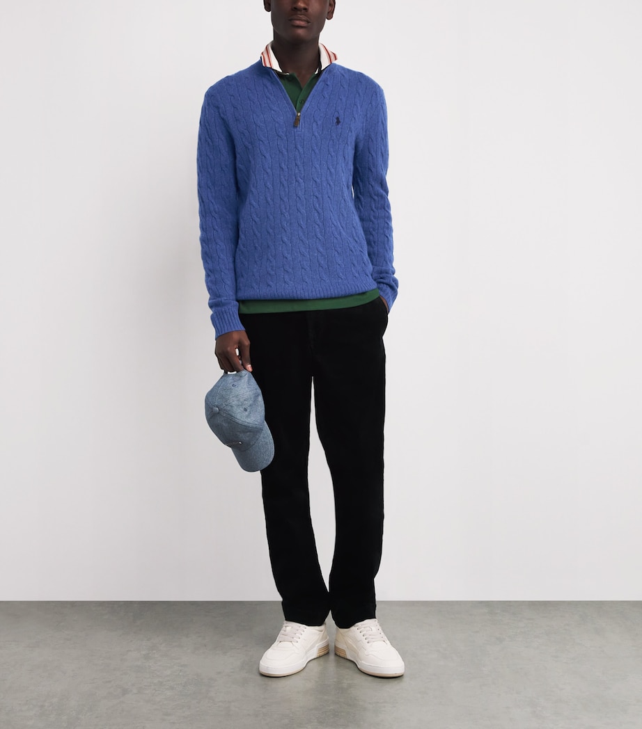 Wool-Cashmere Quarter-Zip Sweater NAVY Image 2