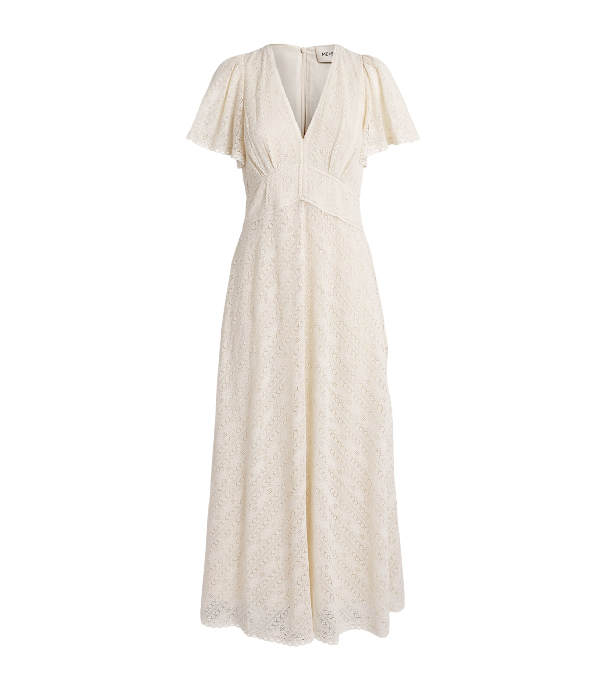 ME+EM Womens Lace Maxi Dress Ecru Image 1