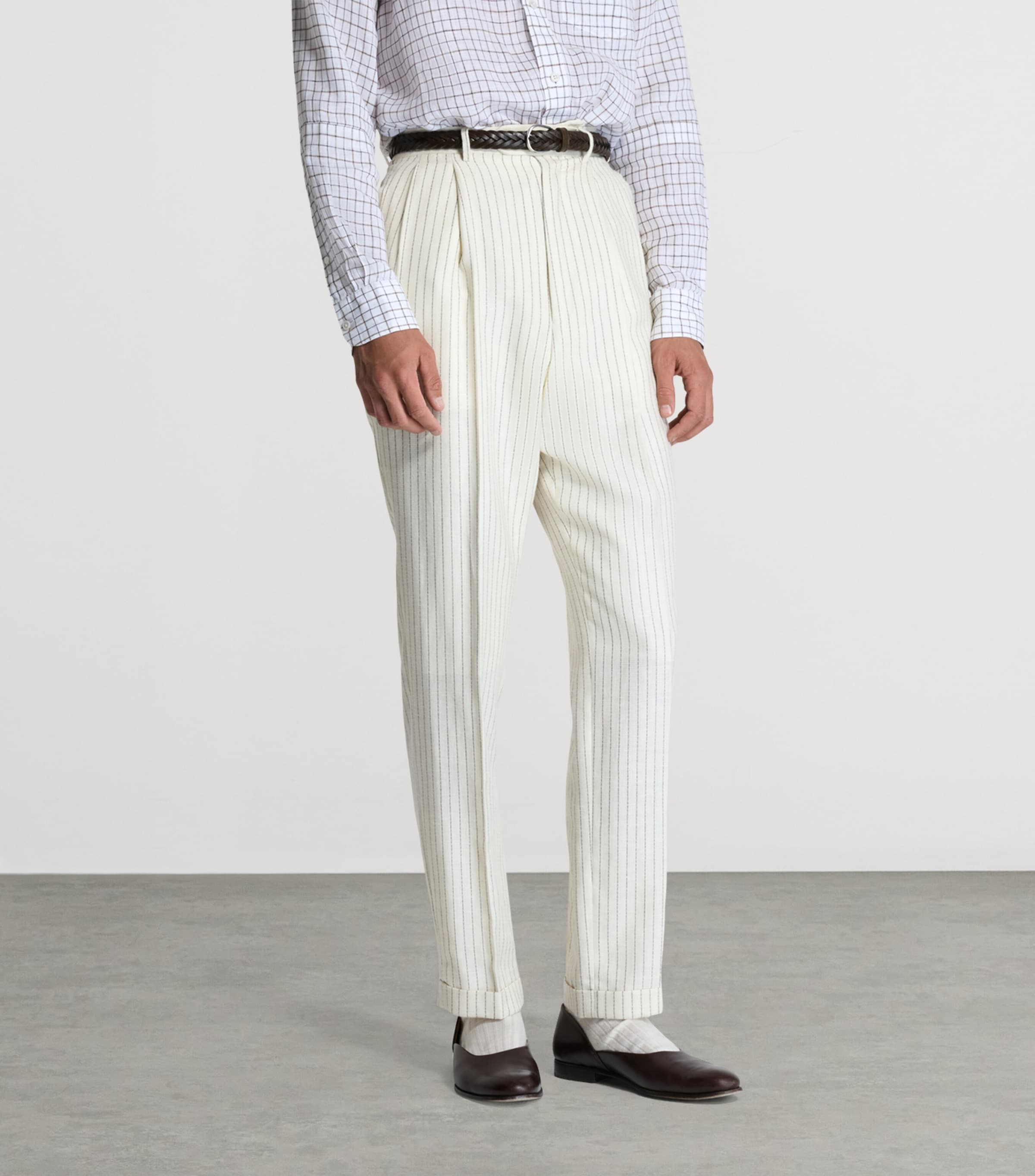 Dunhill Mens Pinstripe Straight Trousers Image 4