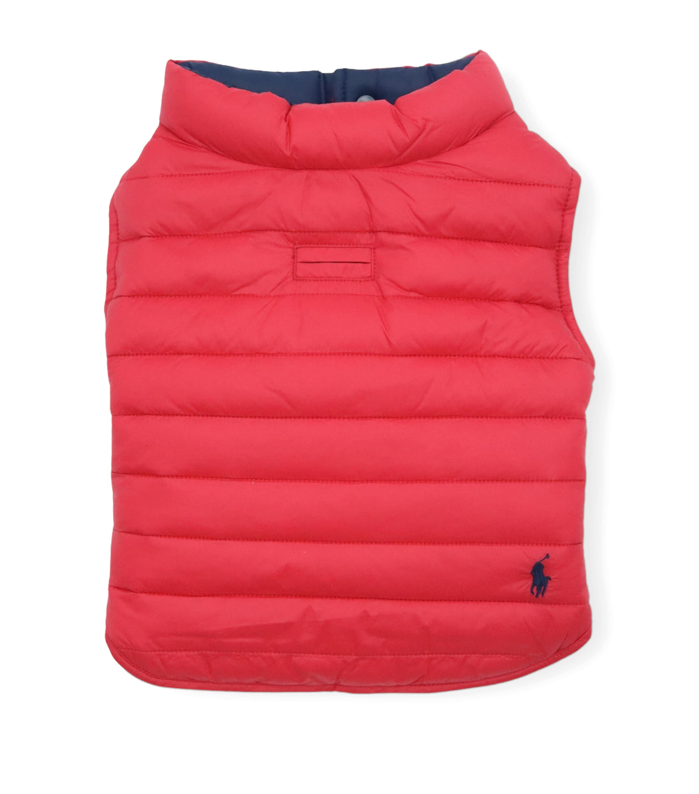 Reversible Puffer Dog Jacket (L) RED/HUNTER NAVY Image 2