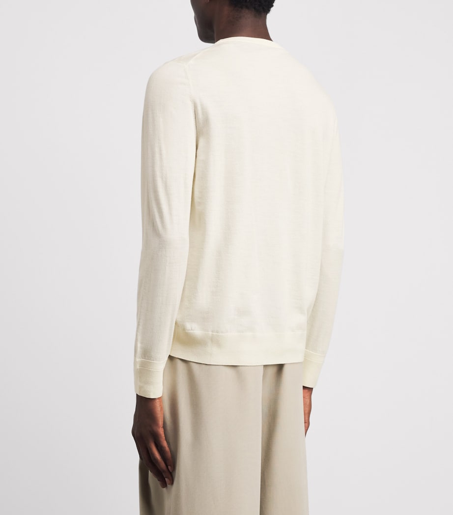 Isaia Mens Wool Crew-Neck Sweater Image 5