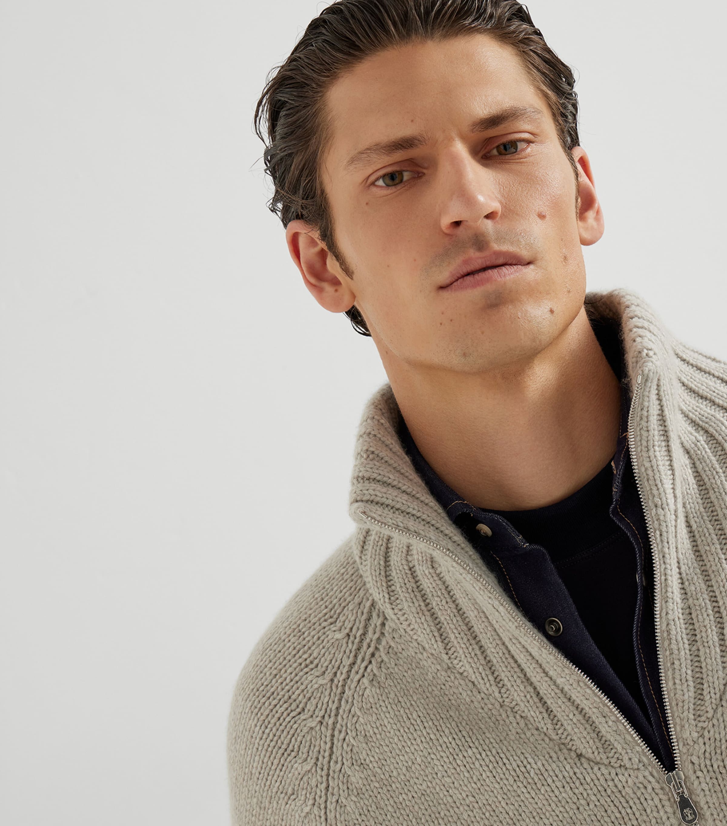 Brunello Cucinelli Beige Cashmere Down-Filled Jacket