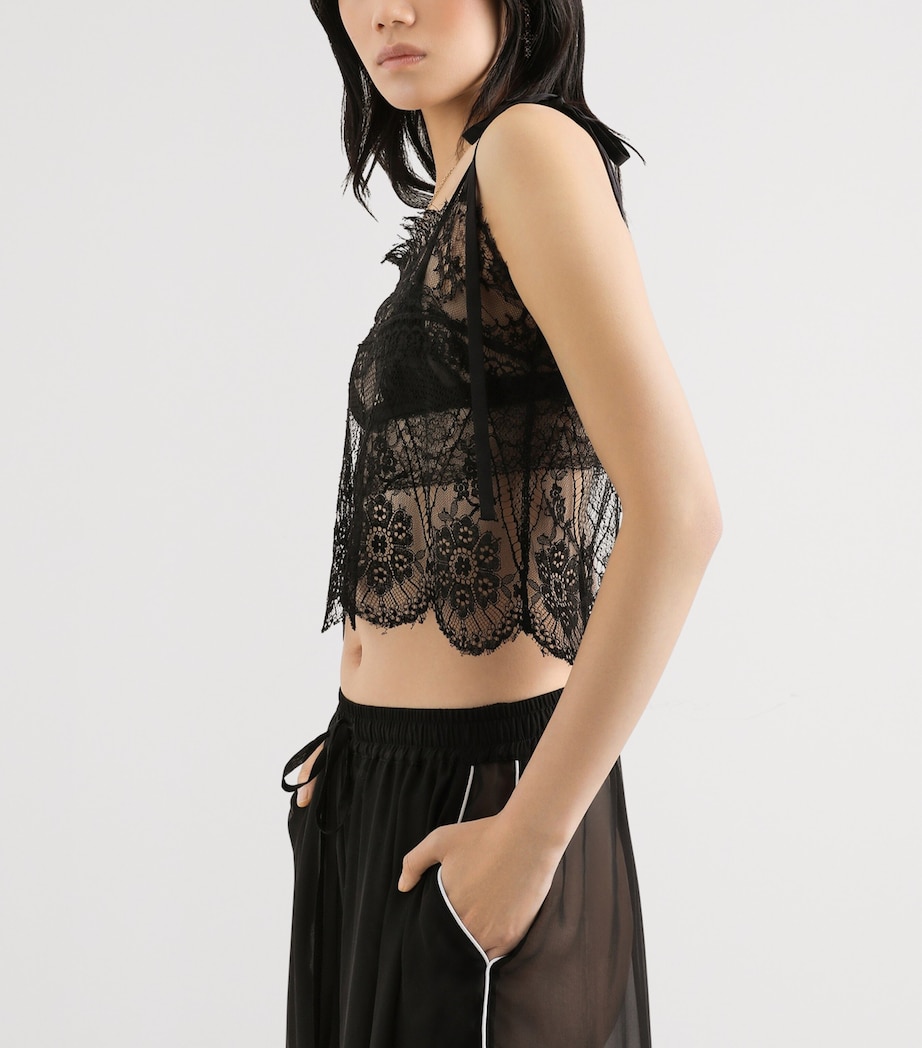 Dolce&Gabbana Womens Lace Crop Top Blac Image 6