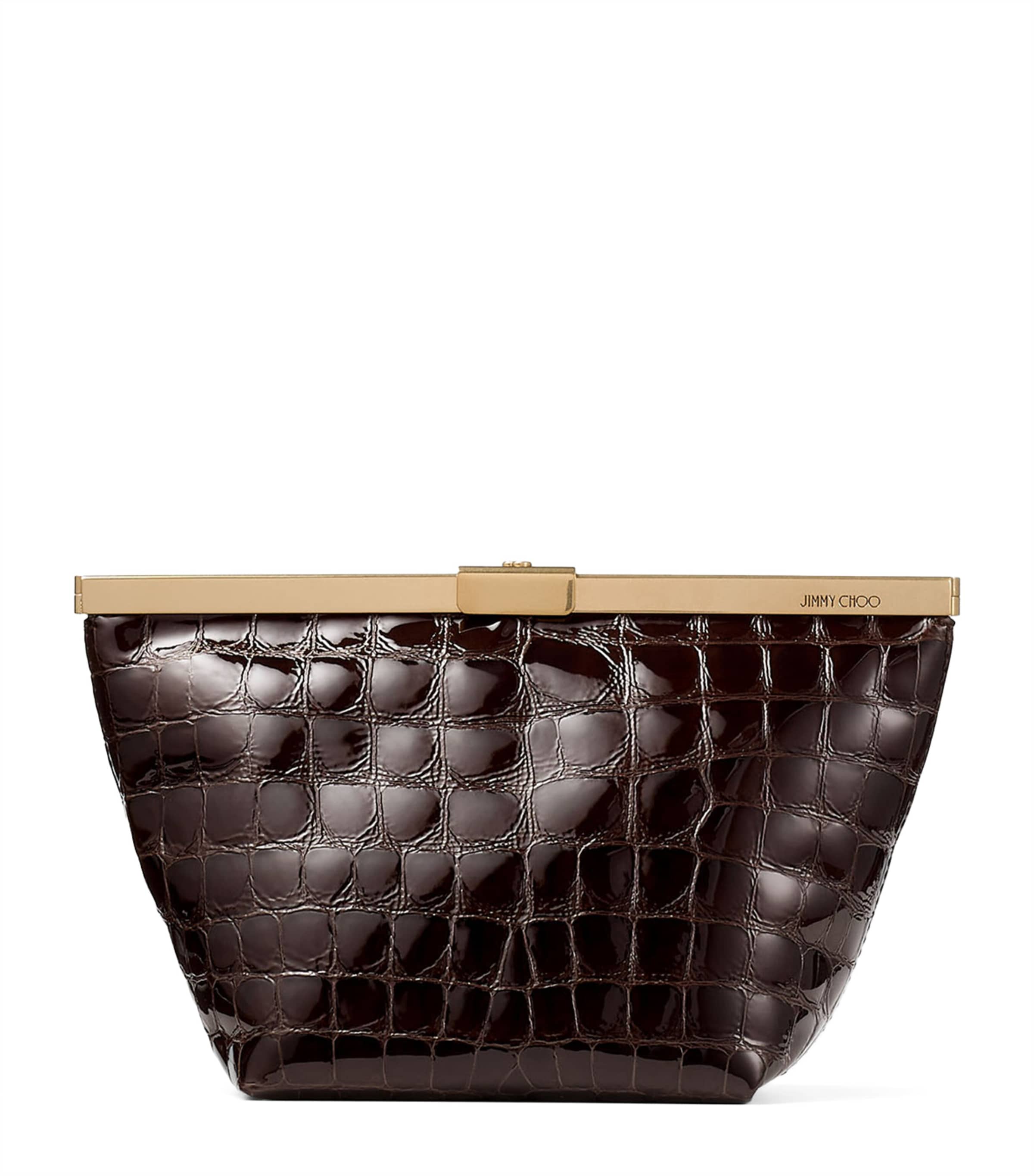 Jimmy Choo Croc-Embossed Ganache Clutch Bag
