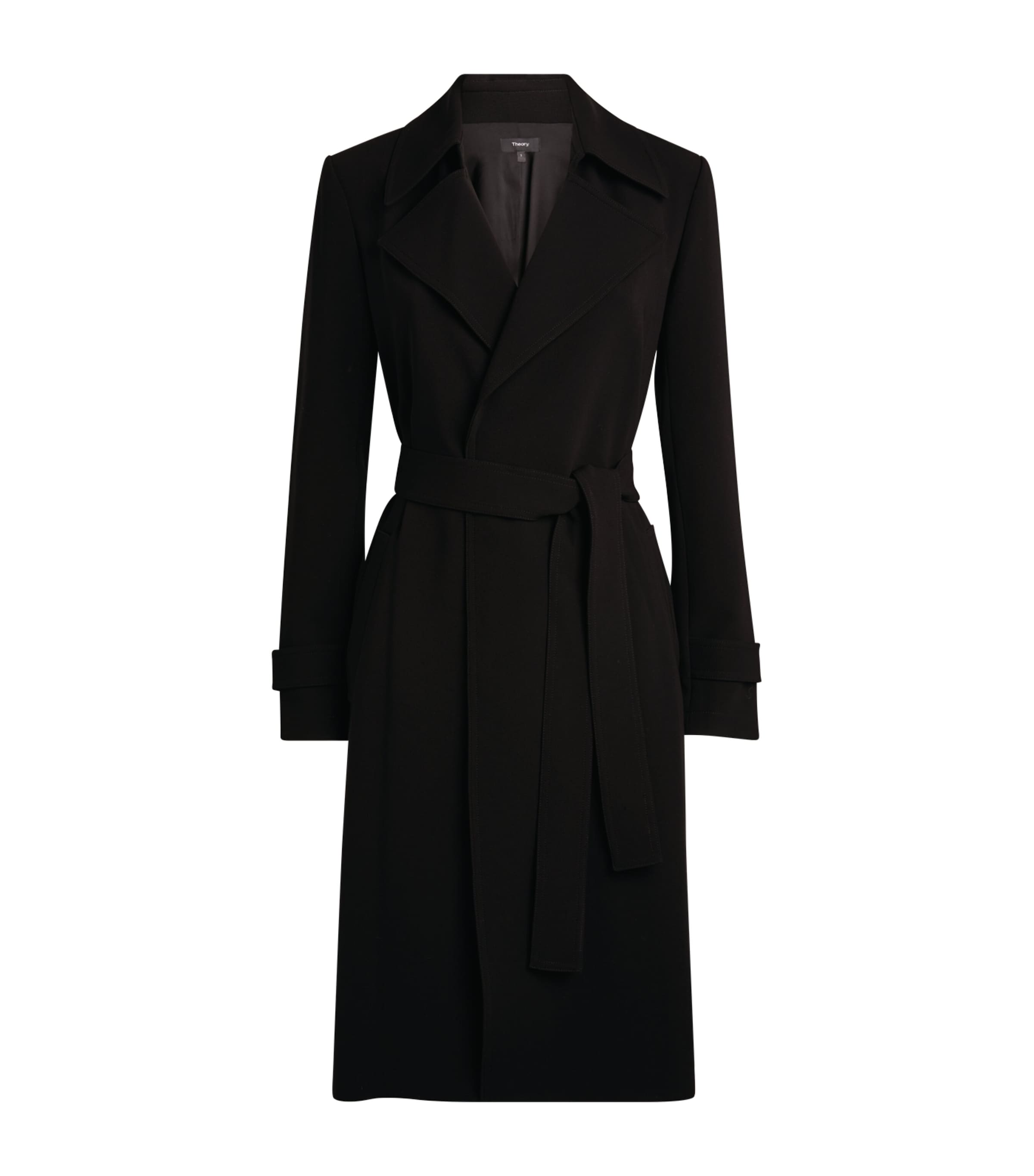 Theory Oaklene Trench Coat In Black