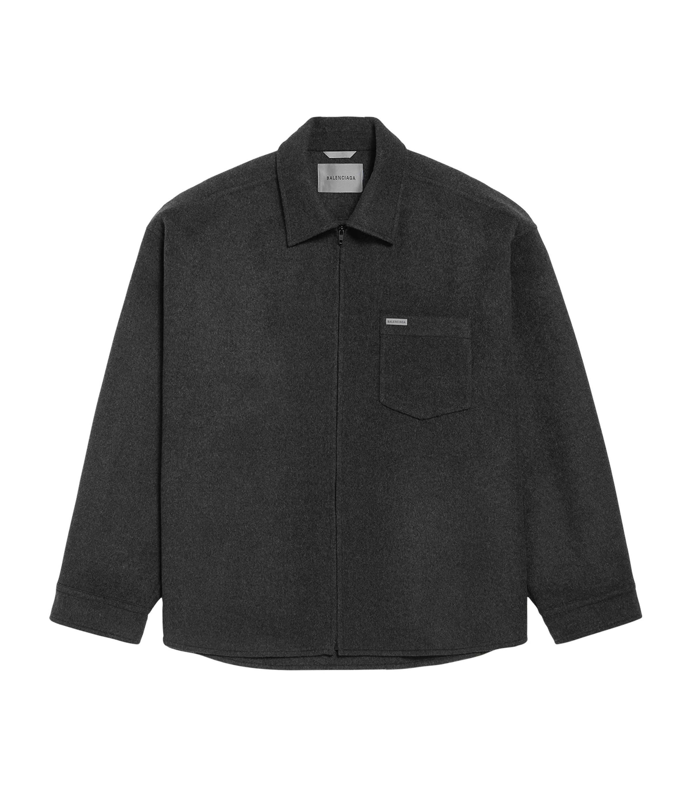 Balenciaga Mens Wool Oversized Zip-Up Overshirt Image 1