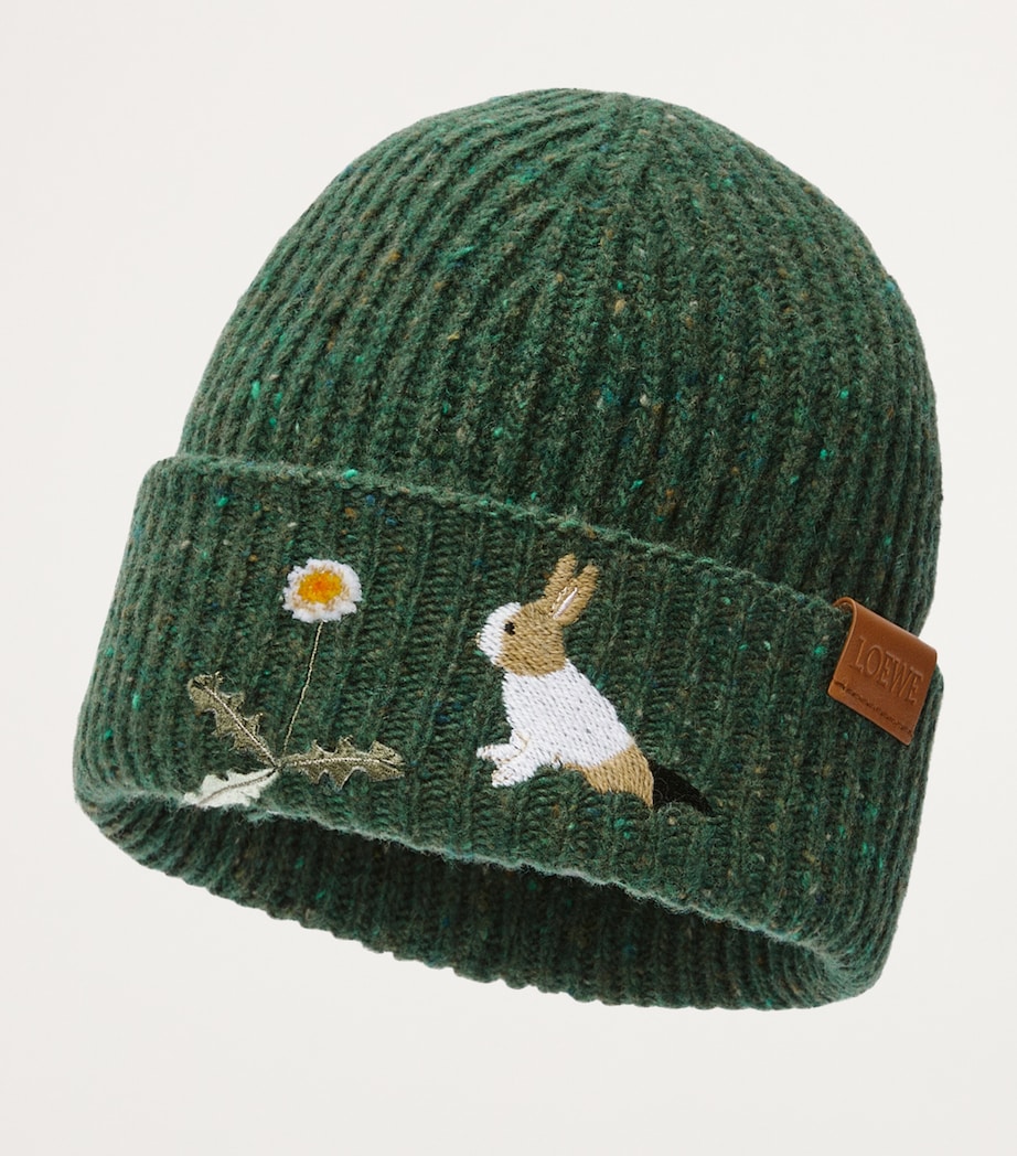 x Suna Fujita Wool-Blend Bunny Beanie GREEN Image 2