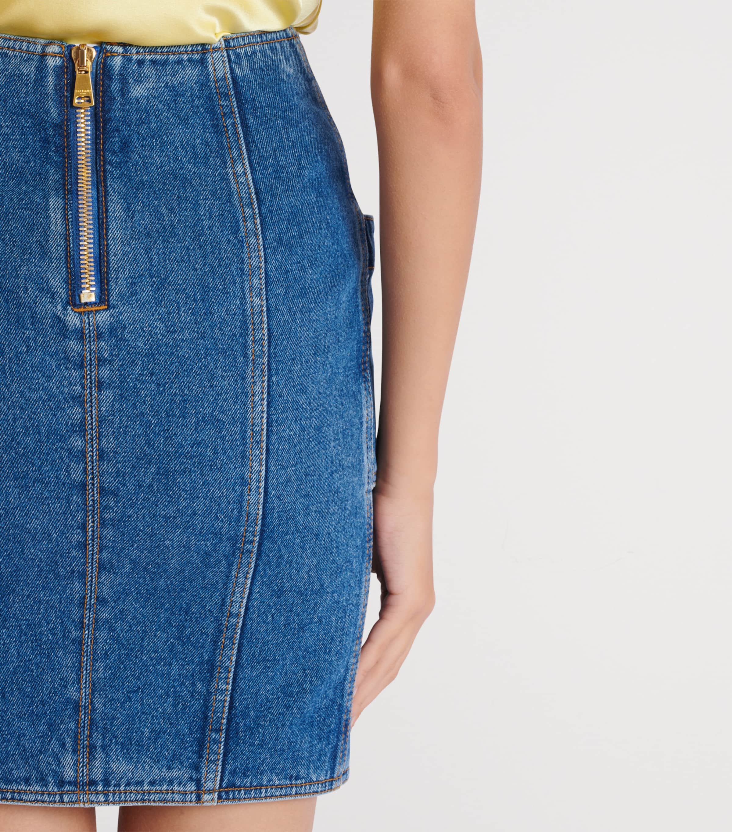 Denim Belted Mini Skirt 6EX BLEU JEAN FONCE Image 6