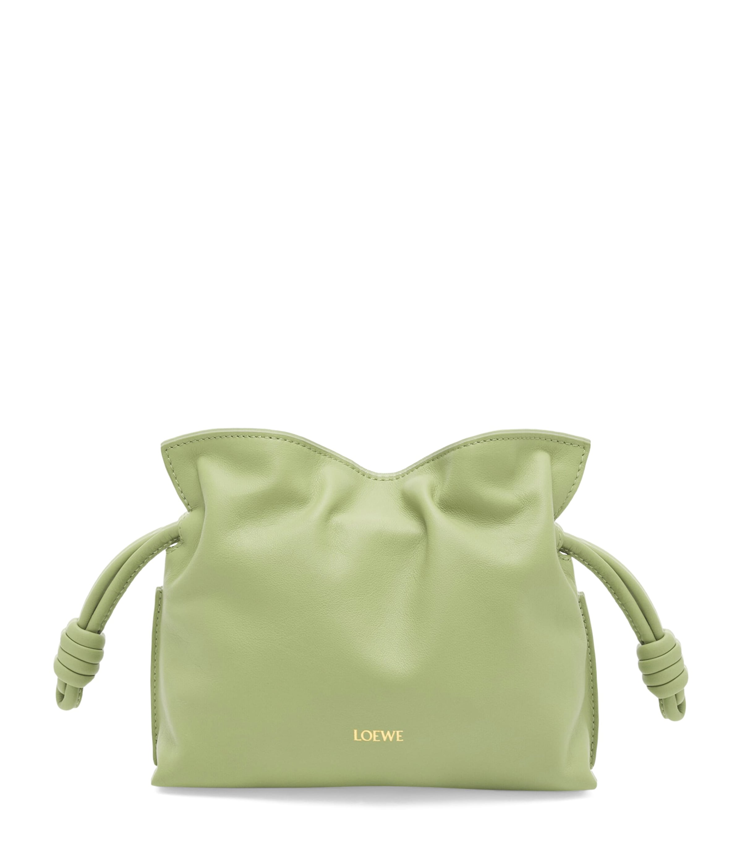 Loewe Mini Leather Flamenco Clutch Bag In Yellow