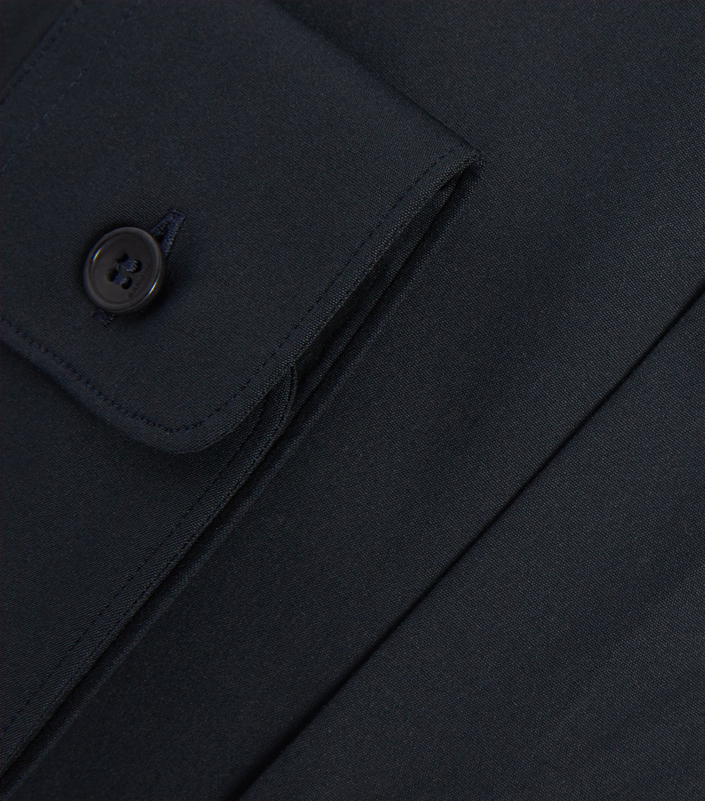 Cotton-Blend Point-Collar Shirt NAVY BLUE Image 5