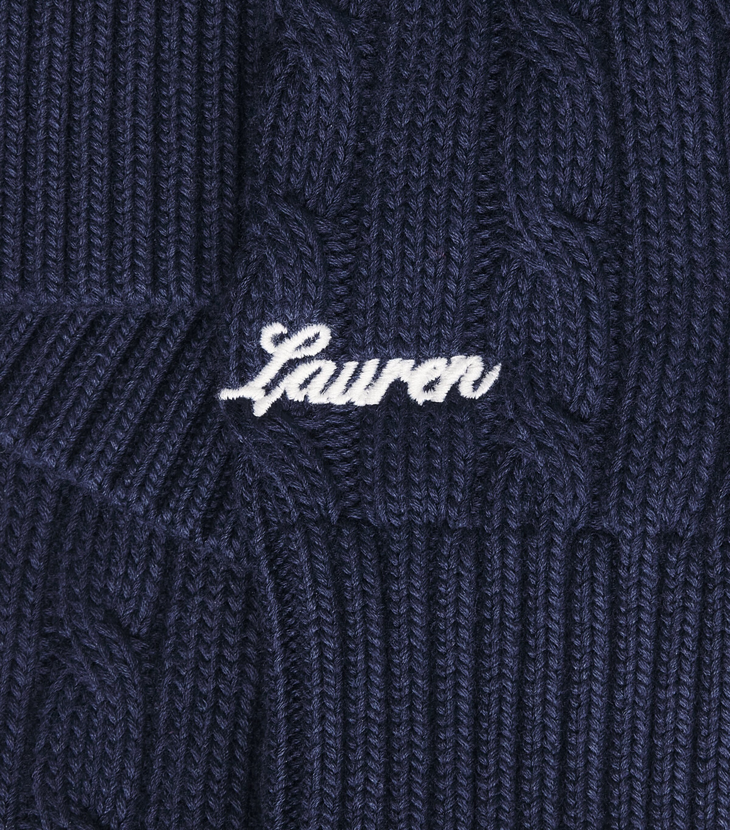 Polo Ralph Lauren Womens x Wimbledon Cotton Cable-Knit Polo Sweater Refined Navy Image 6
