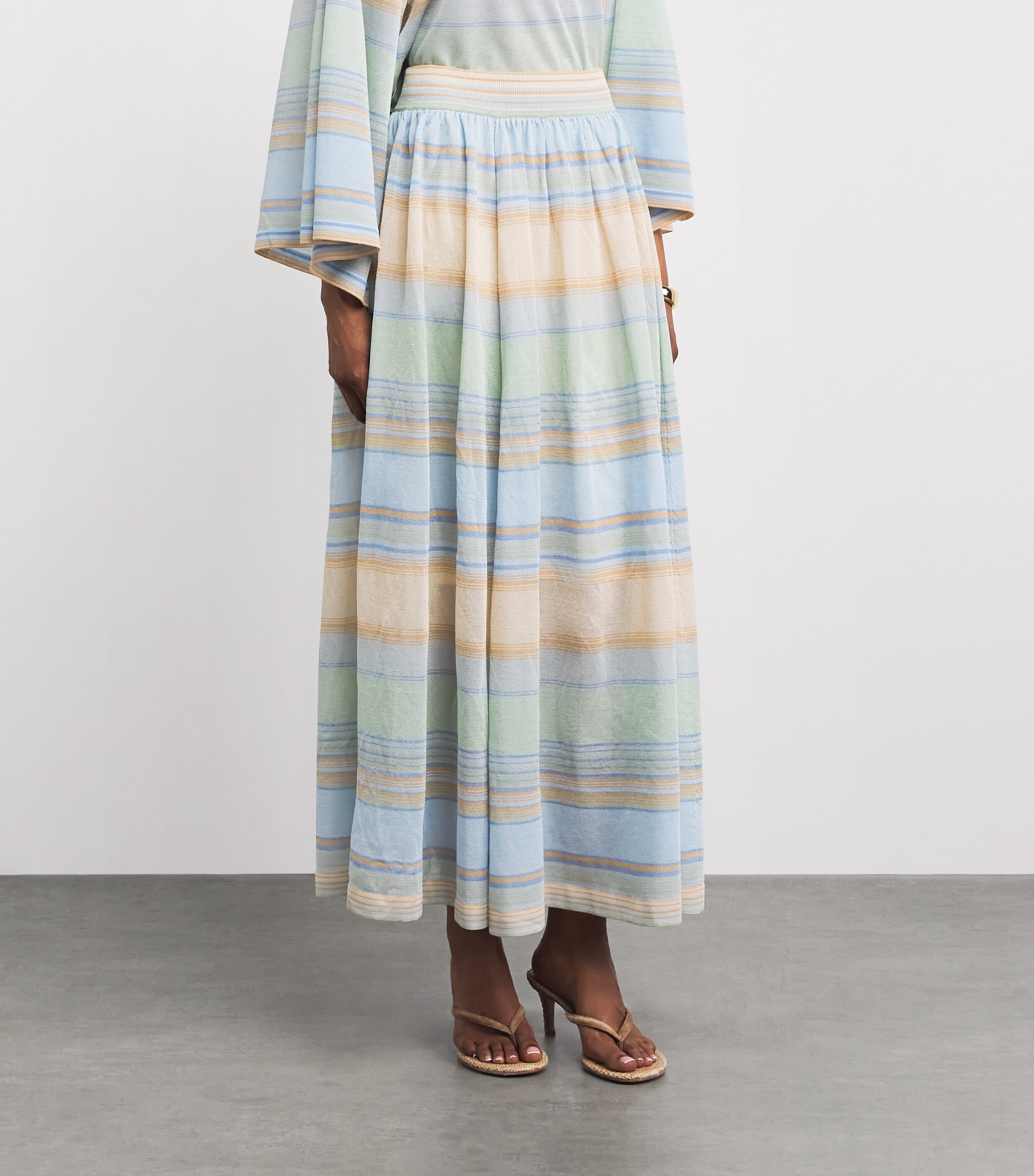 Zimmermann Womens Indra Stripe Maxi Skirt Blue Multi Image 4