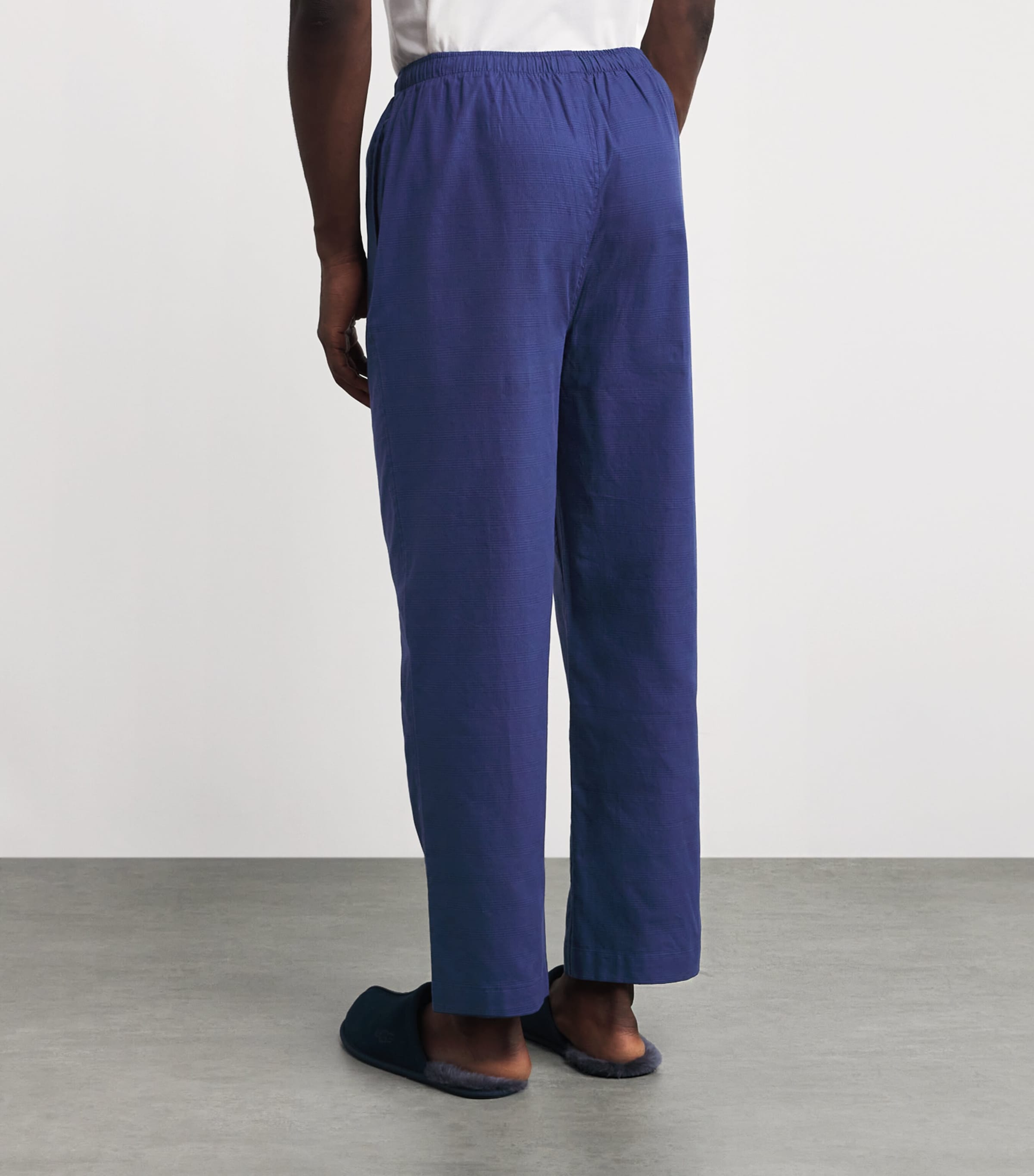 Cotton Check Pyjama Trousers OUTBACK GREEN STRIPE Image 3