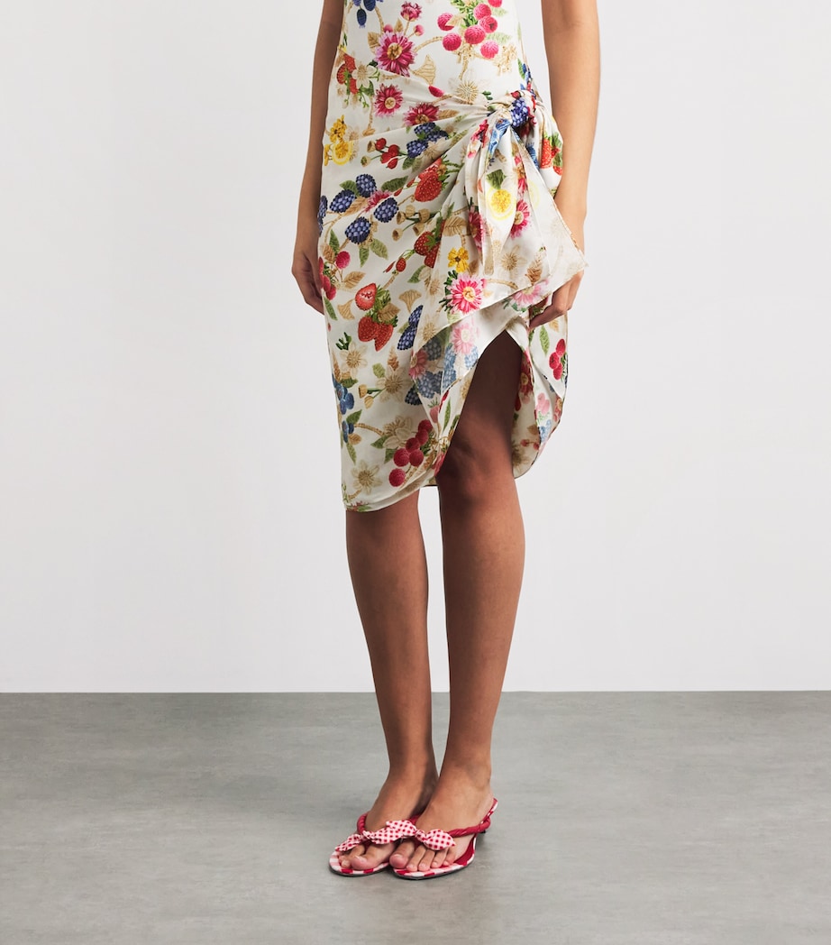 Mary Katrantzou Womens Floral-Embroidered Elba Pareo Fruitavola Image 4