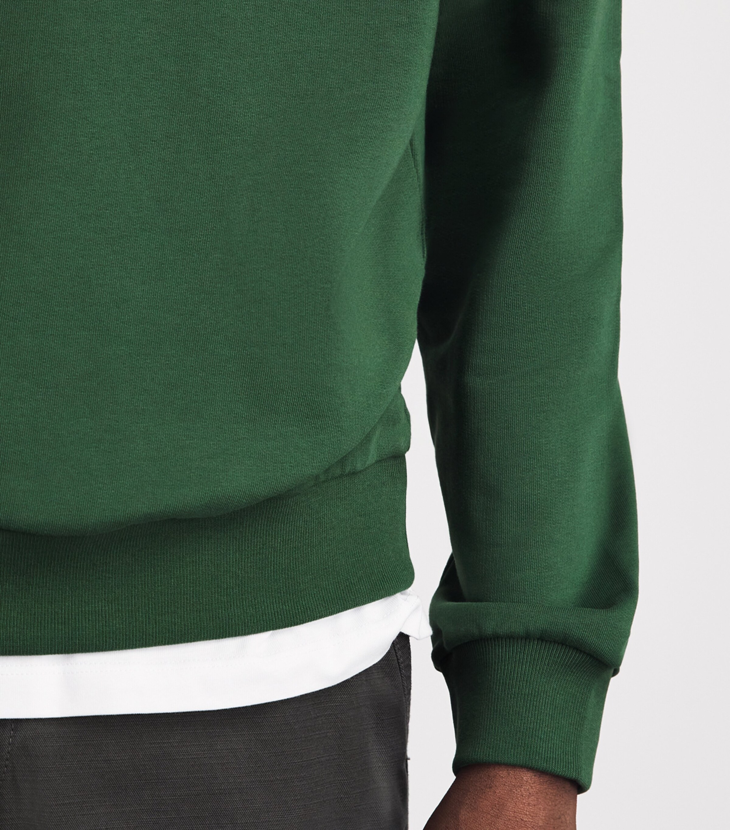 A.P.C. Mens Cotton Rue Madame Logo Hoodie Vert Fonce/blanc Image 3