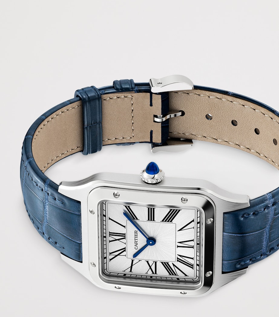 Large Stainless Steel Santos-Dumont Watch 31.4mm STEEL Image 6