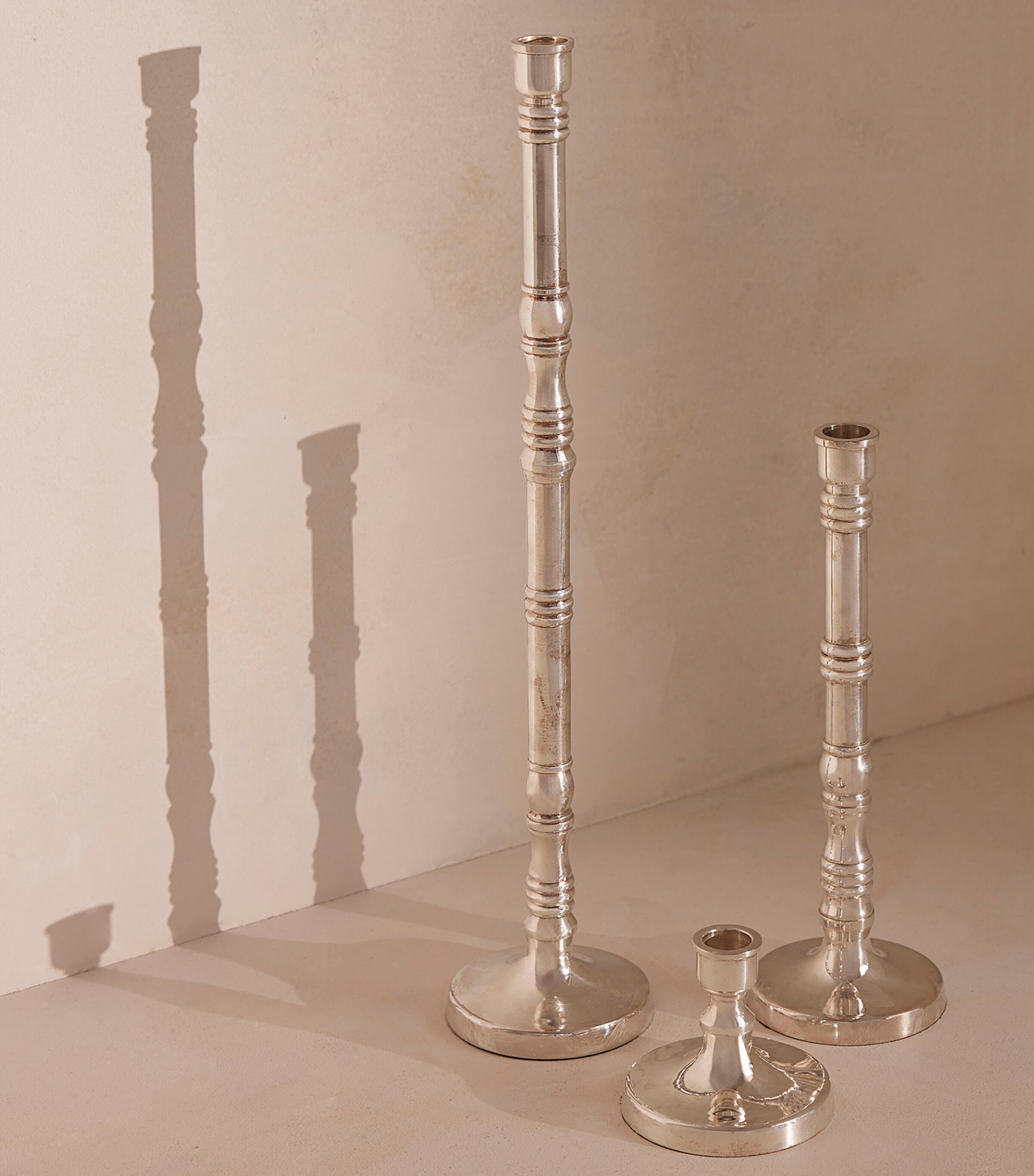Medium Silver-Plated Stiden Candlestick (27cm) NO COLOUR Image 8