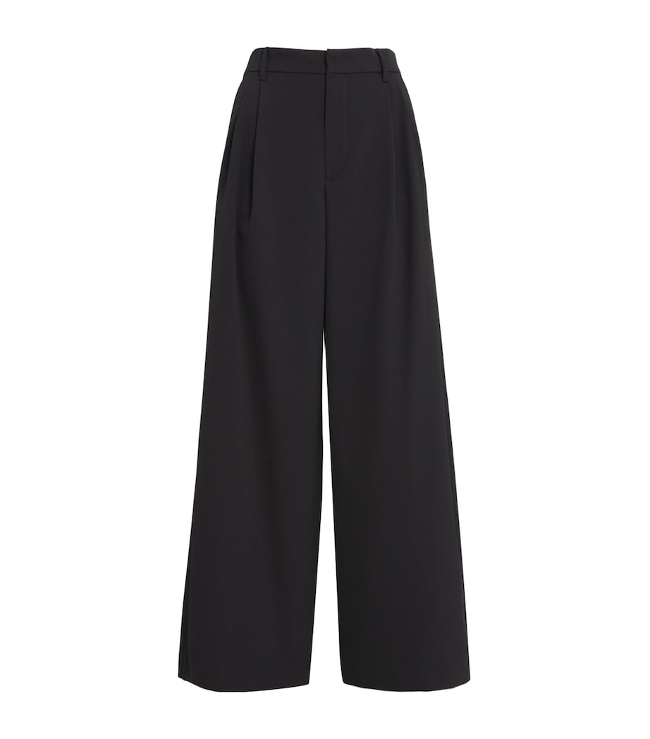 Twill Wide-Leg Trousers BLACK Image 1