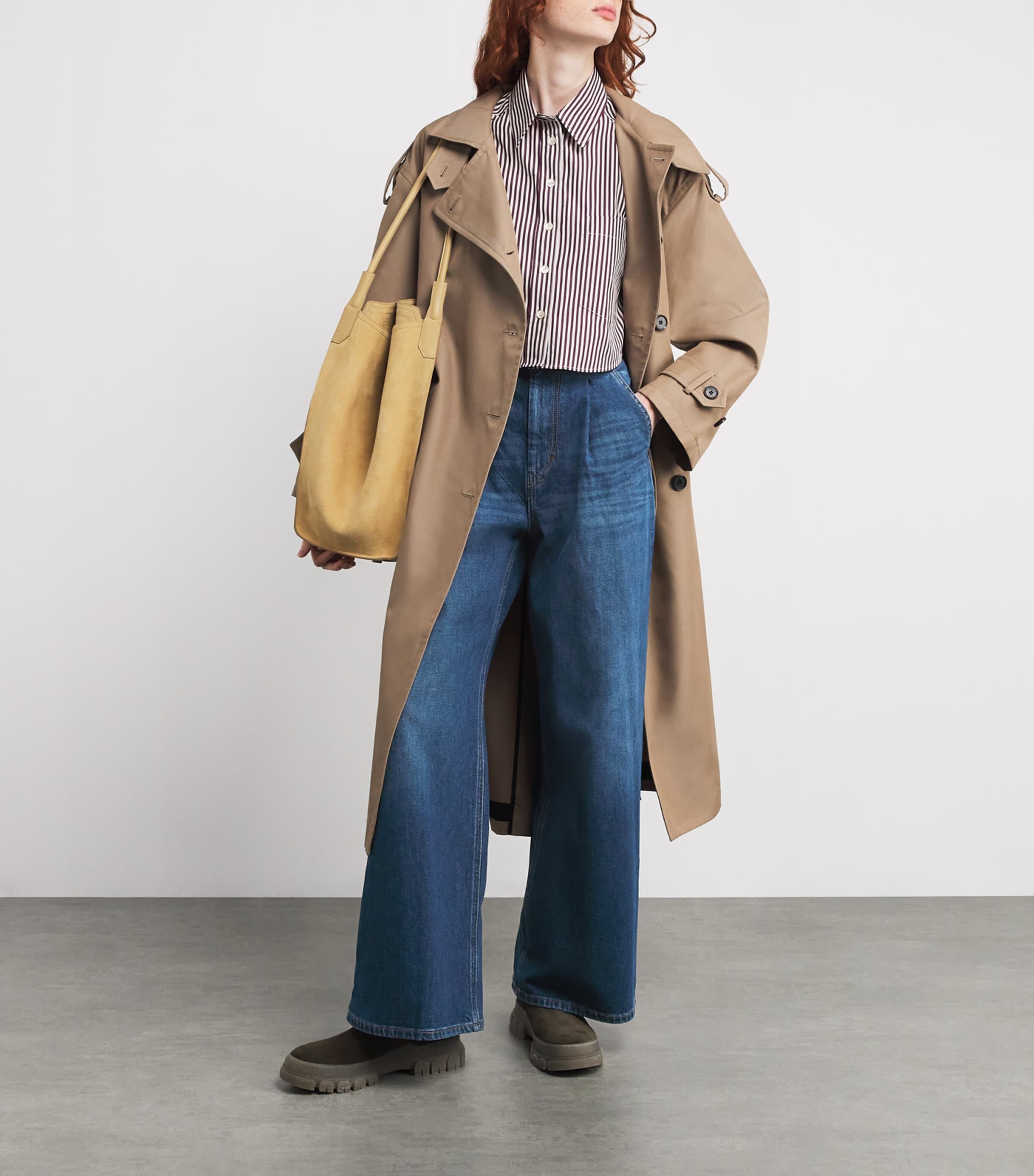 Pleated Wide-Leg Jeans NAVY Image 2