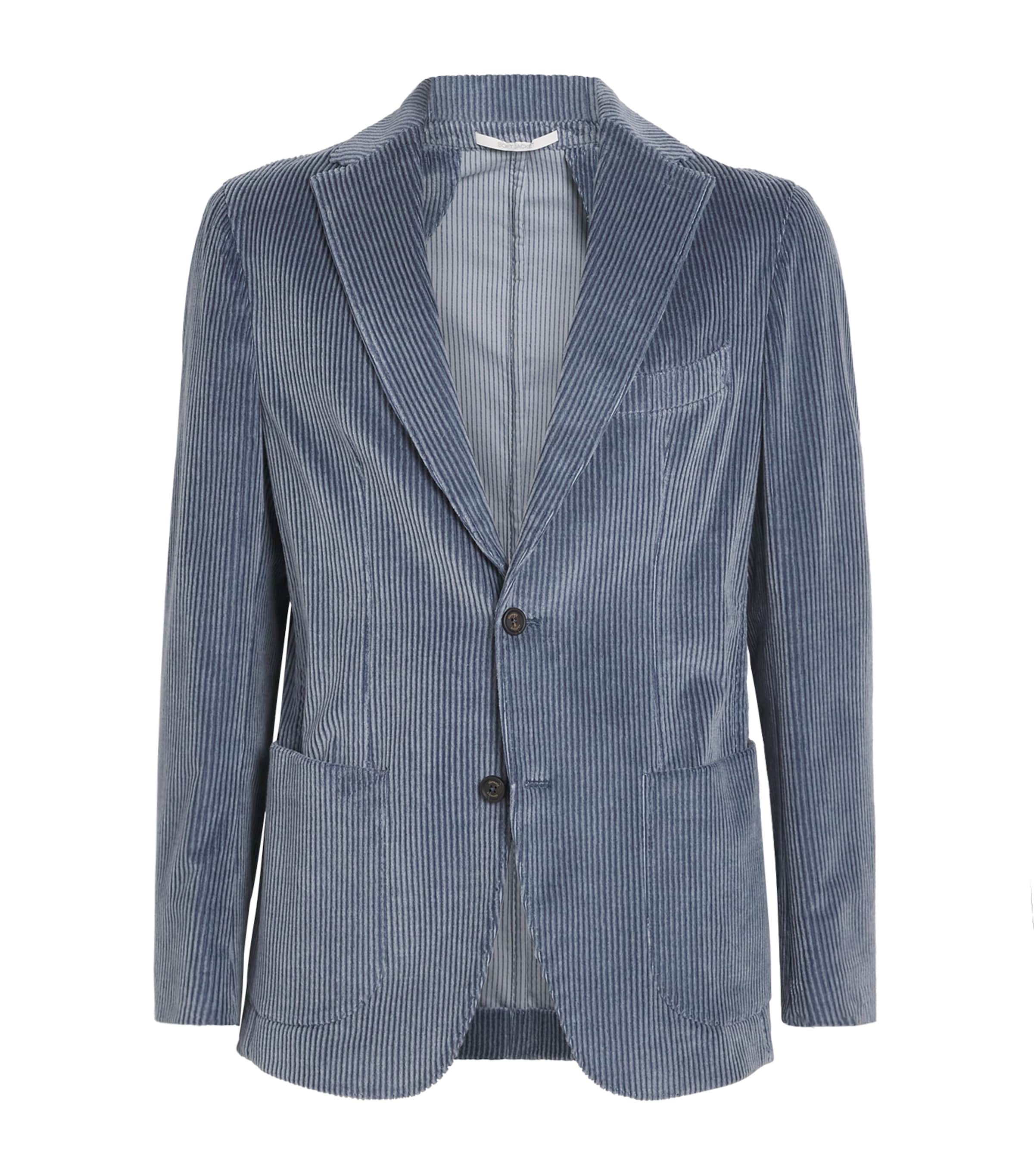 Eleventy Corduroy Single-breasted Blazer In Blue