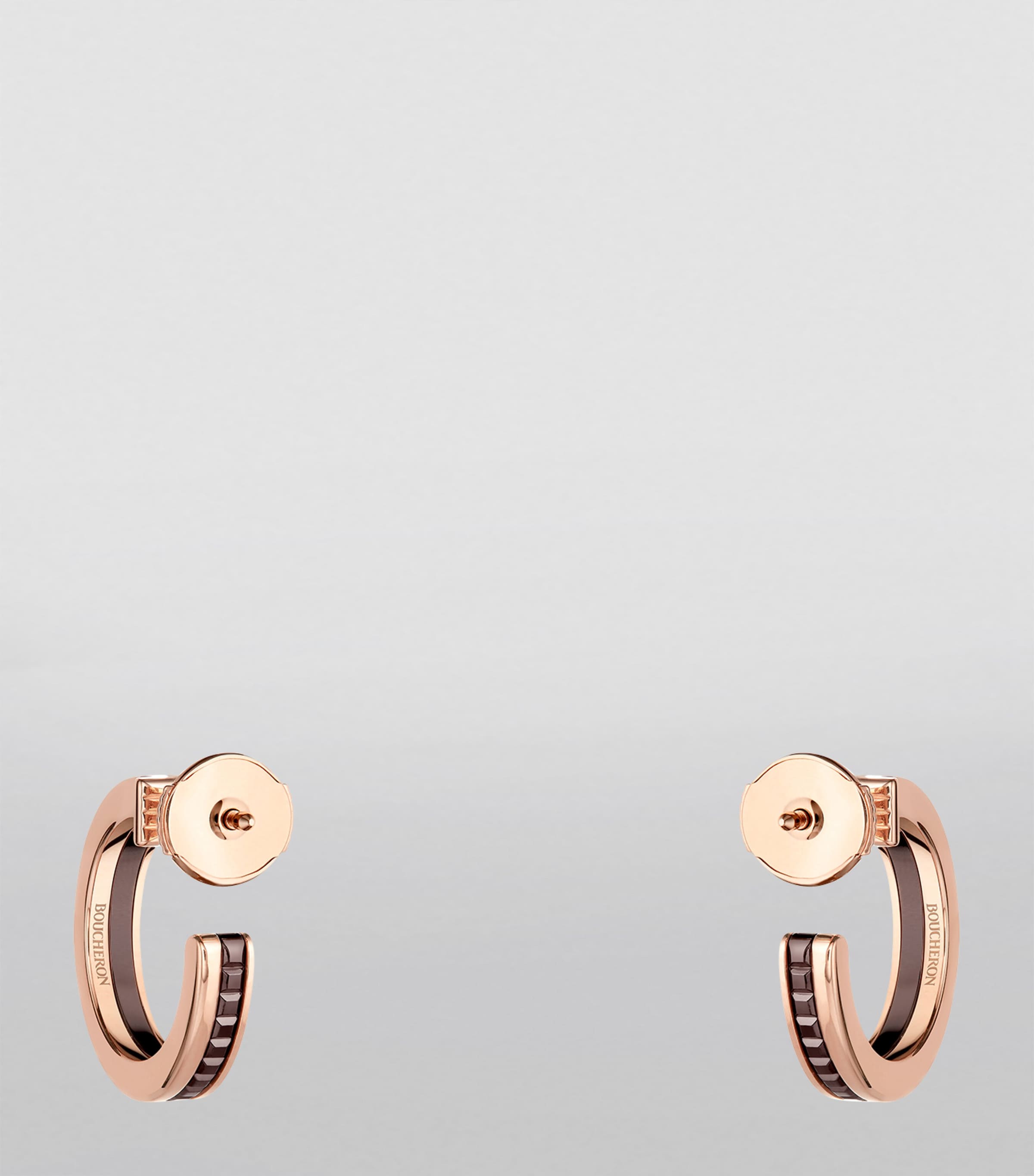 Rose Gold and Brown PVD Quatre Classique Hoop Earrings YELLOW GOLD Image 4