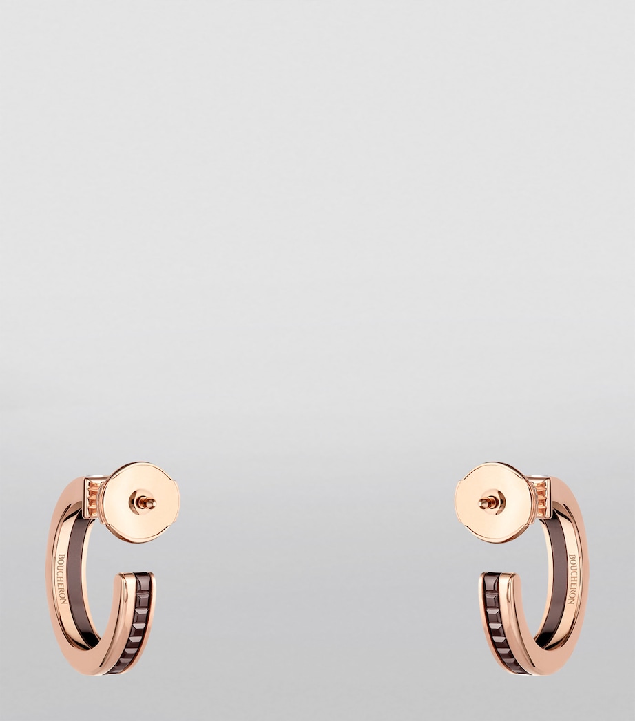 Rose Gold and Brown PVD Quatre Classique Hoop Earrings YELLOW GOLD Image 4