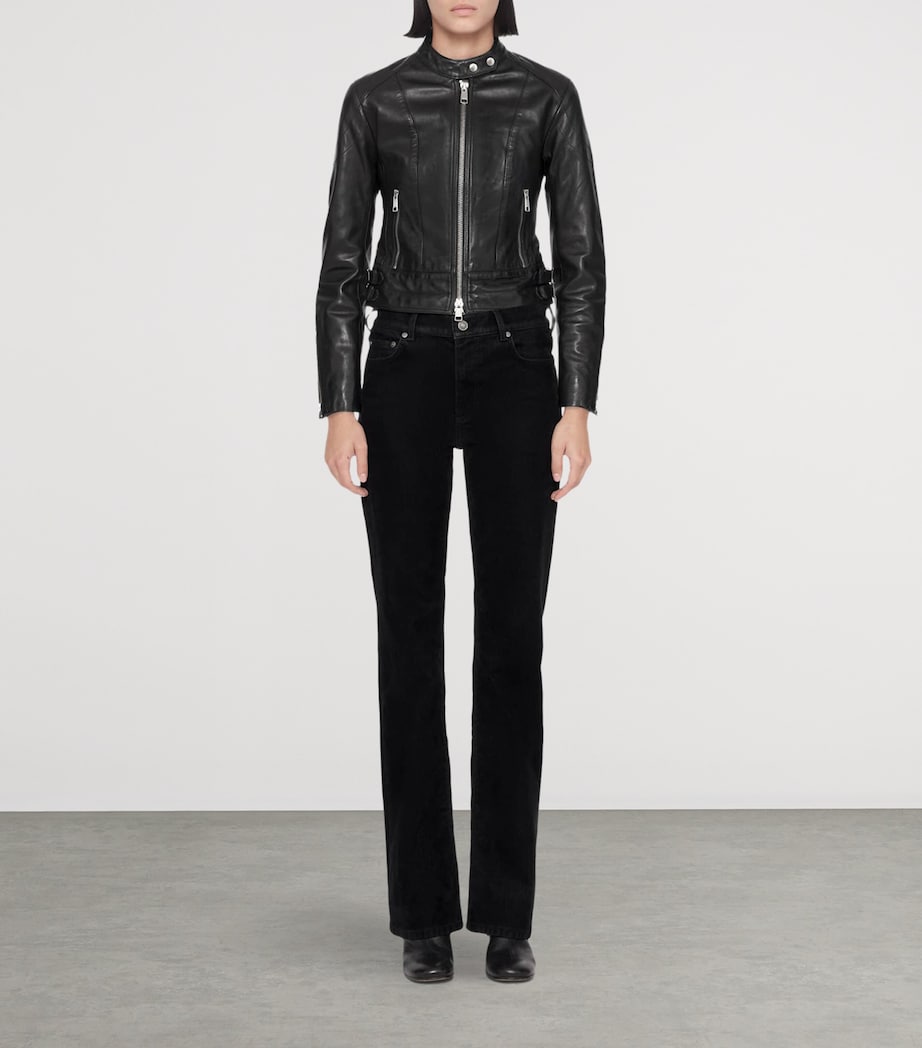 AllSaints Womens Comet Leather Jacket Black Image 2