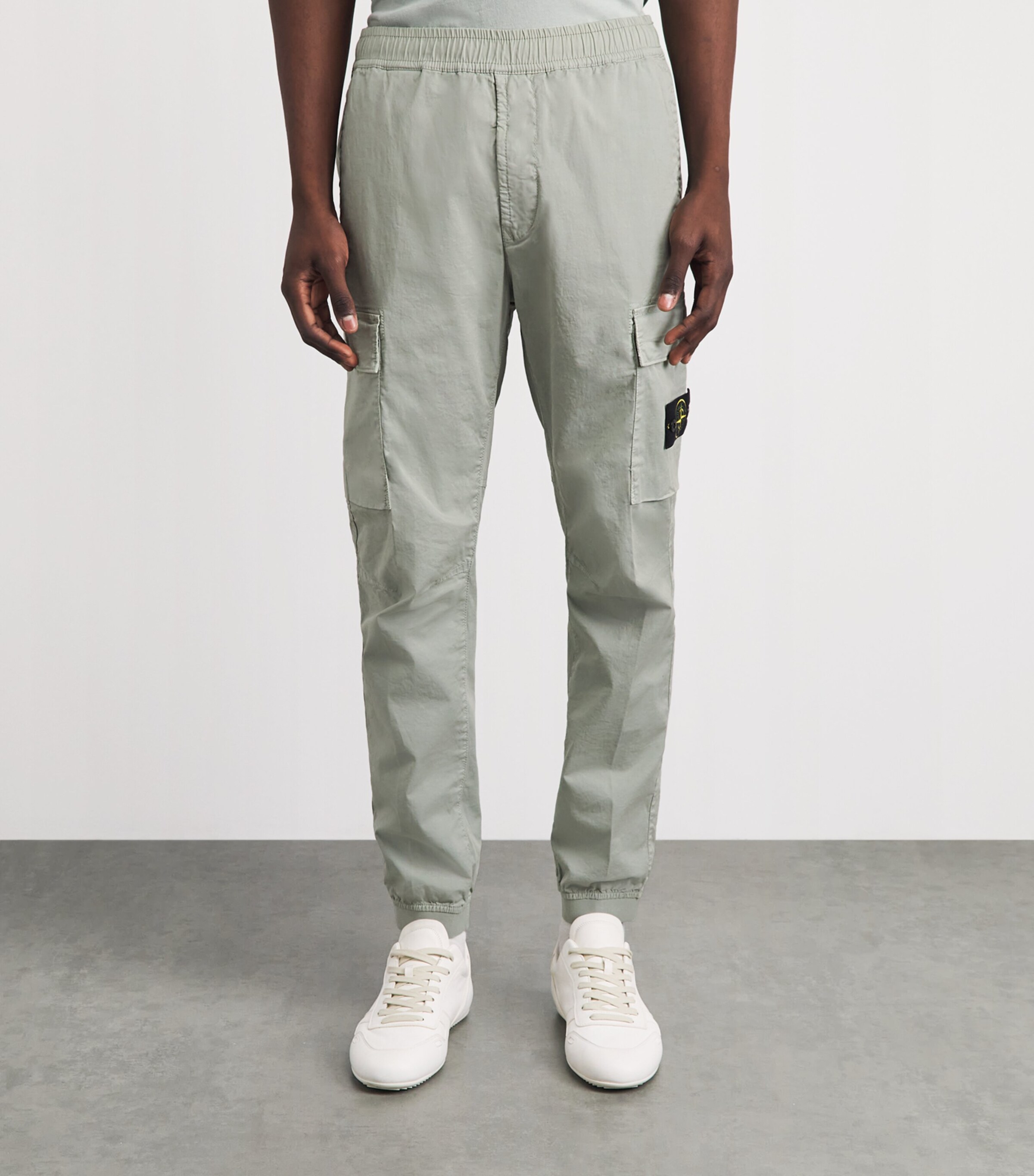 Stone Island Mens Stretch-Cotton Tapered Cargo Trousers Image 4