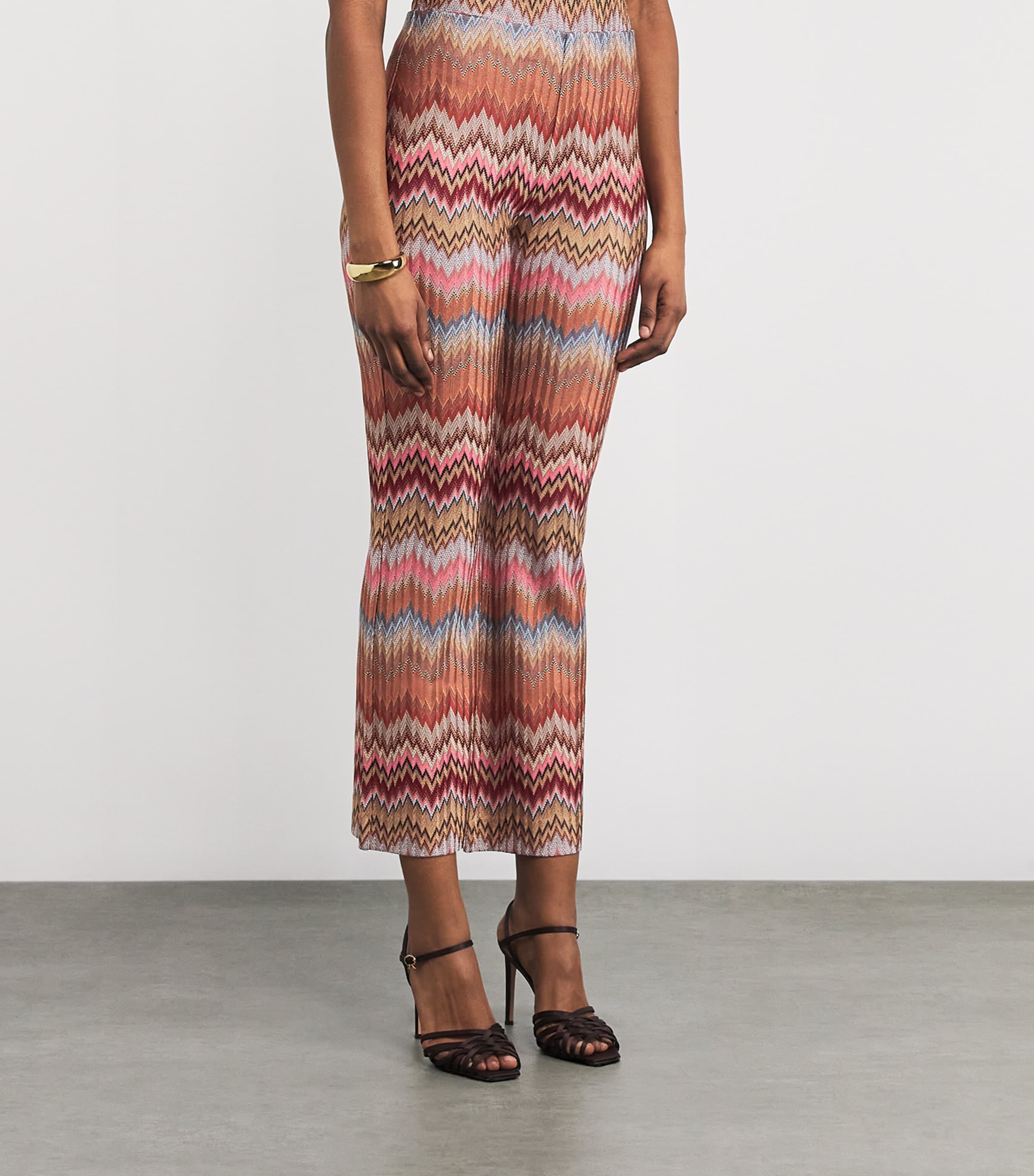 Snake Chevron Bootcut Trousers SM9Y1 PINK/RUST TONE Image 3