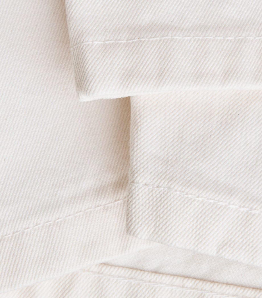 AMI Paris Mens Cotton Oversized Bermuda Shorts Blanc Creme Image 6