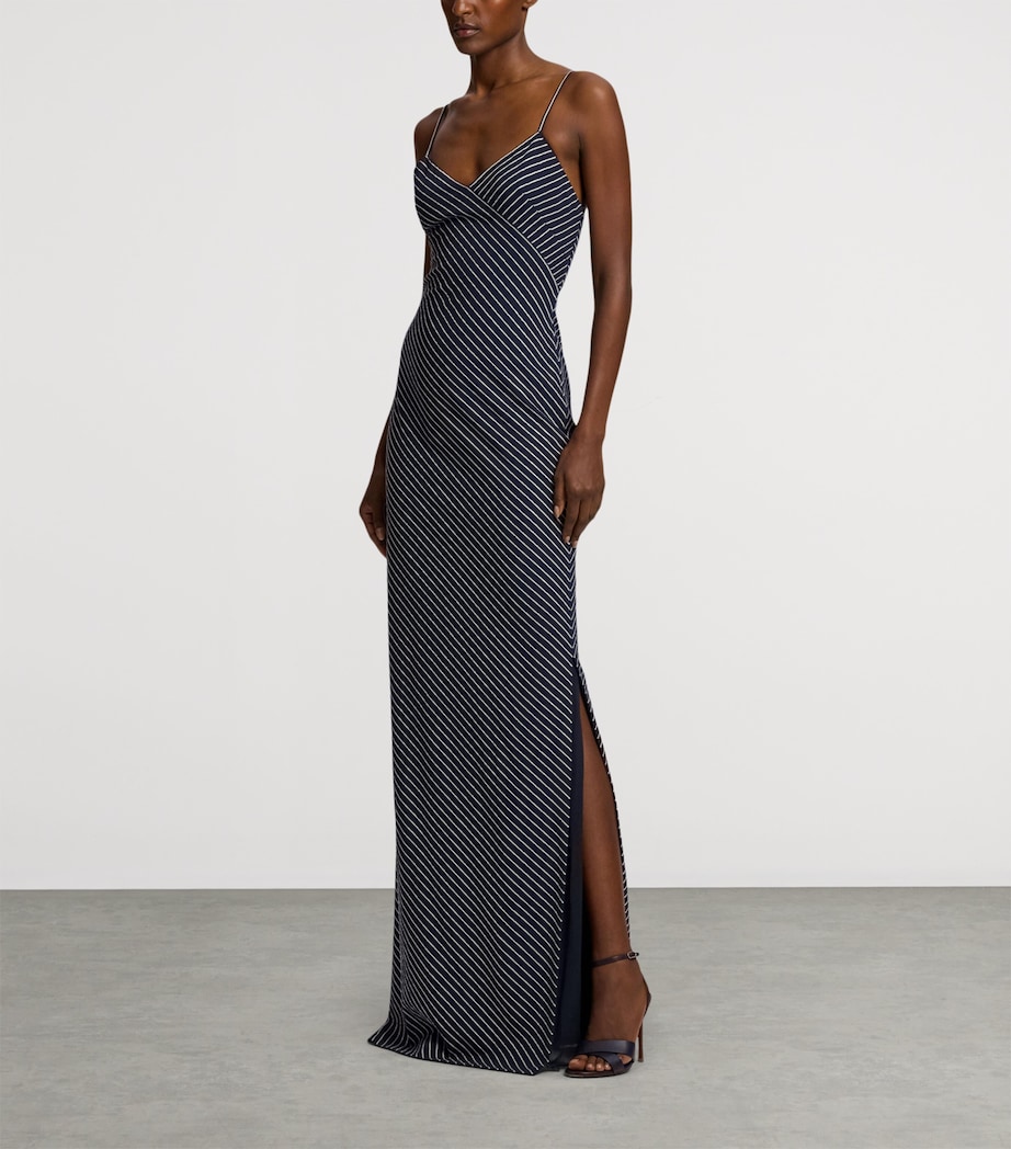 Wool Stripe Caitlin Maxi Dress NAVY-410 Image 6