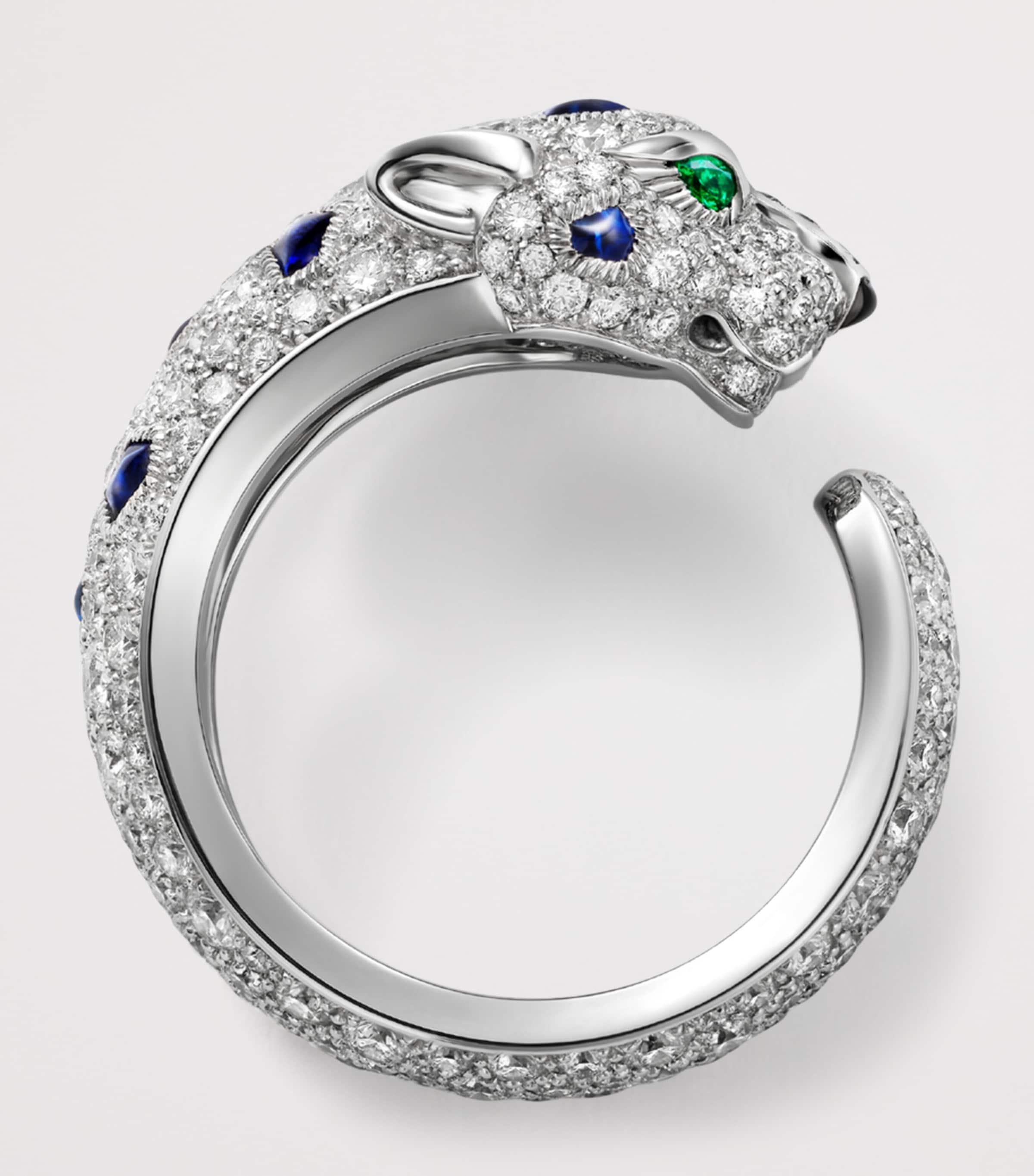 White Gold and Gemstones Panthère de Cartier Ring WHITE GOLD Image 3