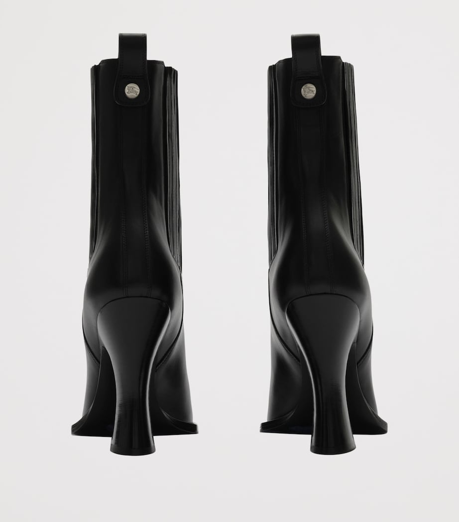 Burberry Leather Pillar Ankle Boots 100 Black Image 3