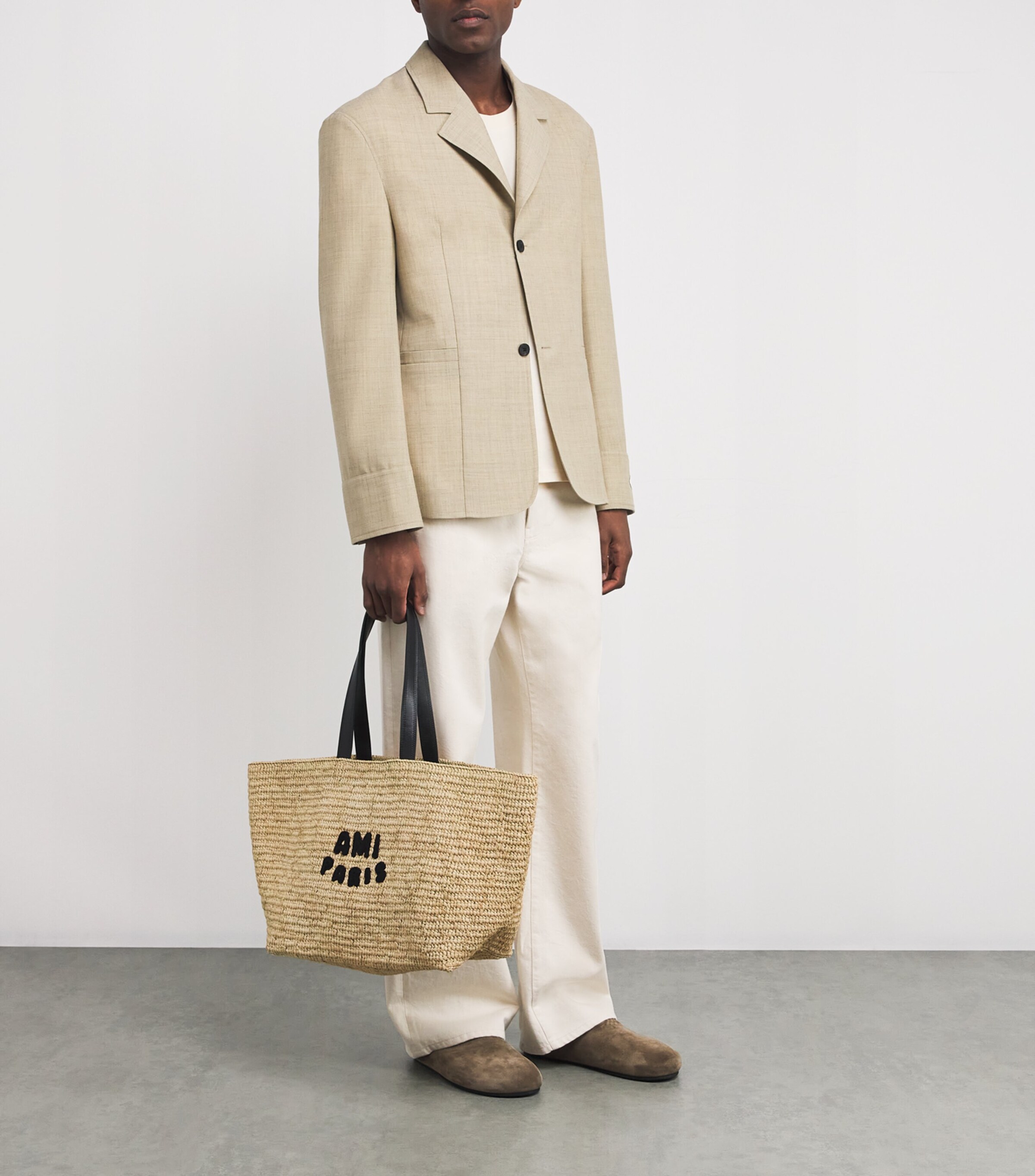 AMI Paris Raffia Logo Tote Bag | Harrods TW