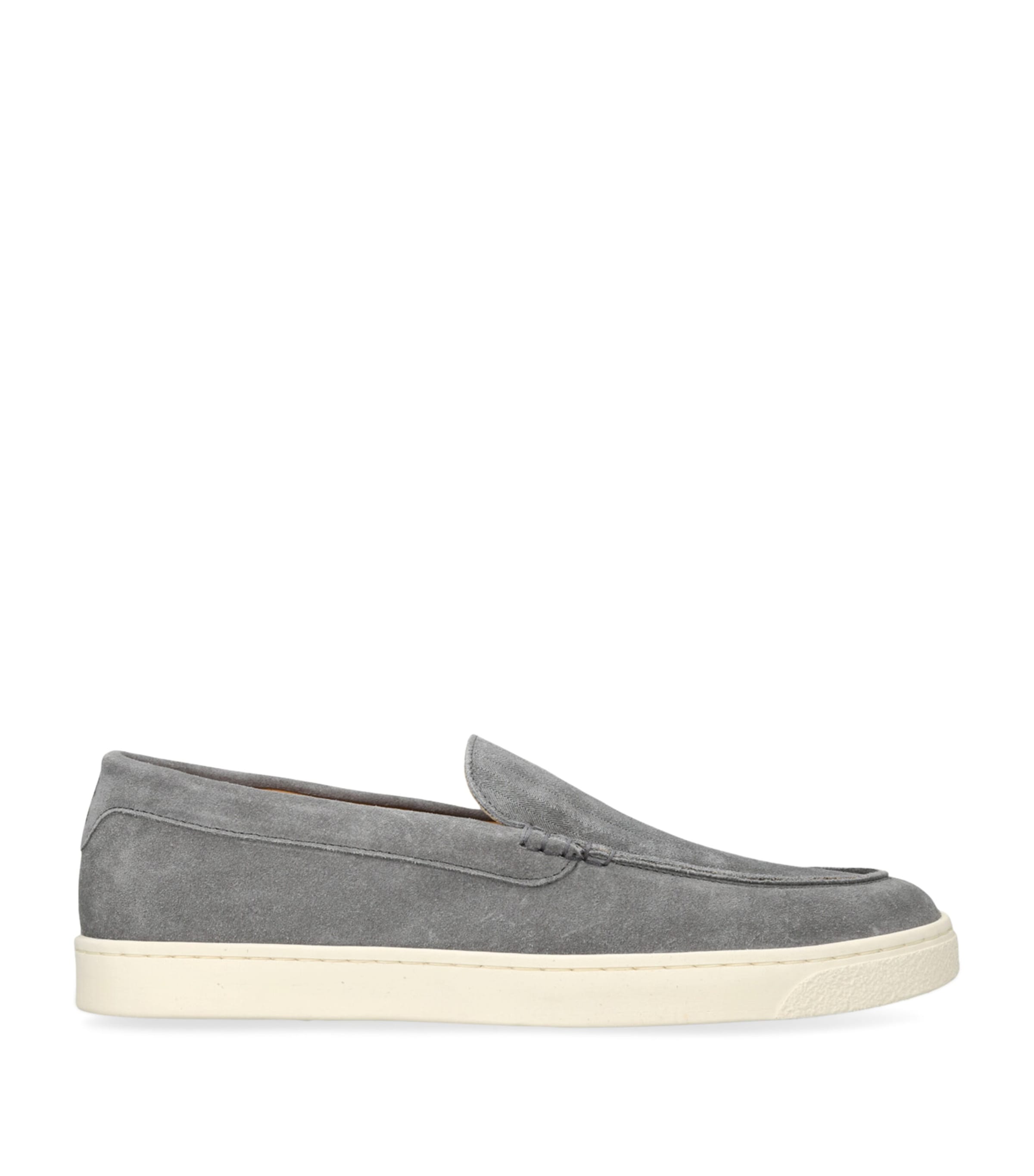 Brunello Cucinelli Suede Hybrid Loafers In Gray
