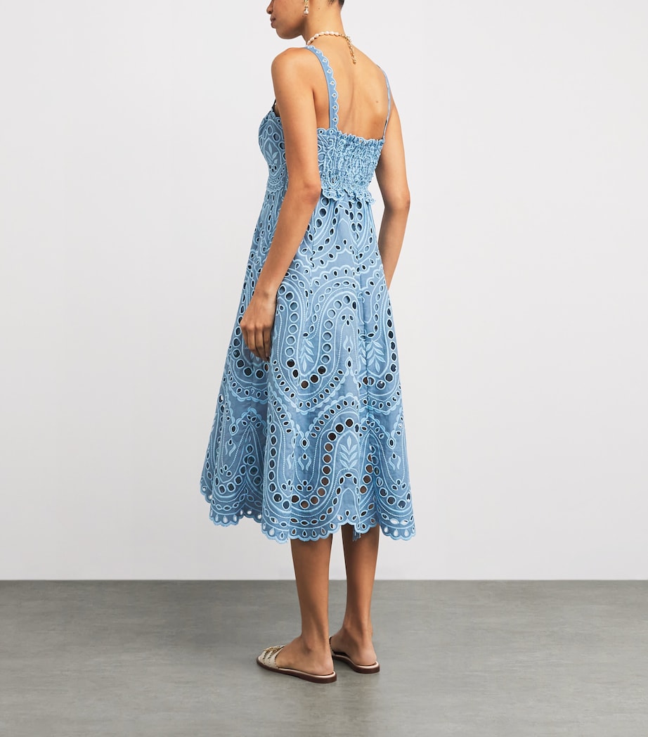 Cotton-Blend Glimmer Midi Dress BLUE SEALACE Image 3