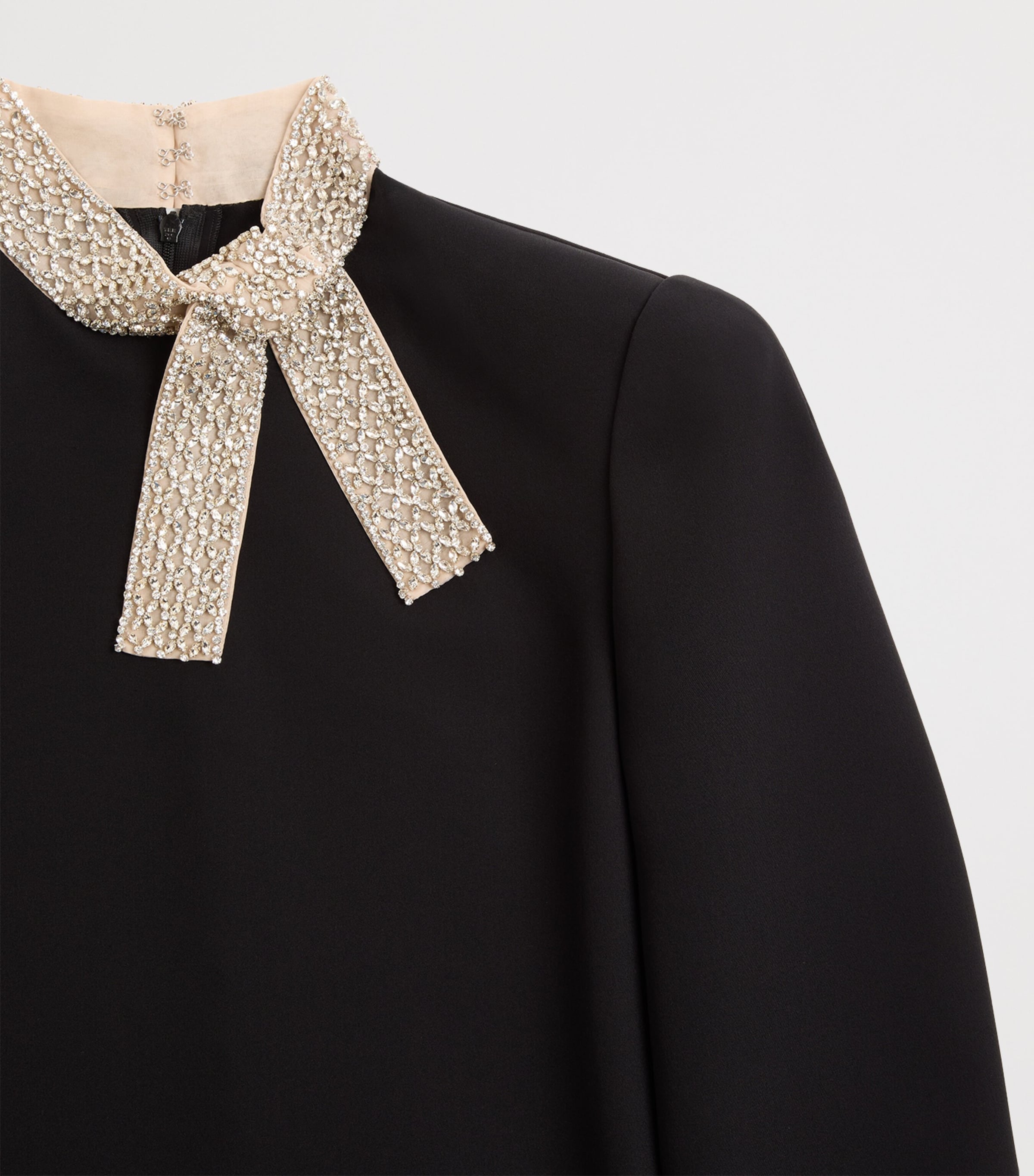 Valentino Womens Silk Embellished-Collar Midi Dress Nud Image 7
